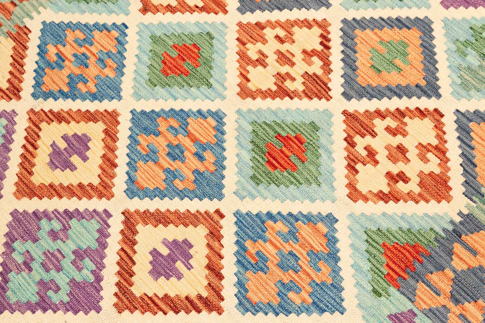 Afghanischer Kelim – 200 × 150 cm – handgewebt aus Schurwolle