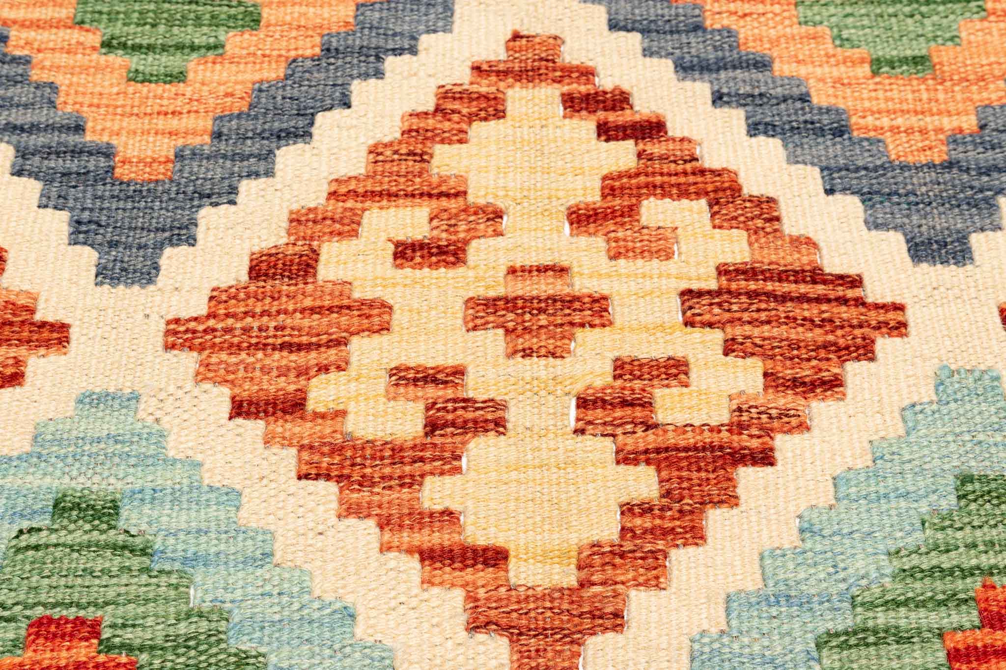 Afghanischer Kelim – 200 × 150 cm – handgewebt aus Schurwolle