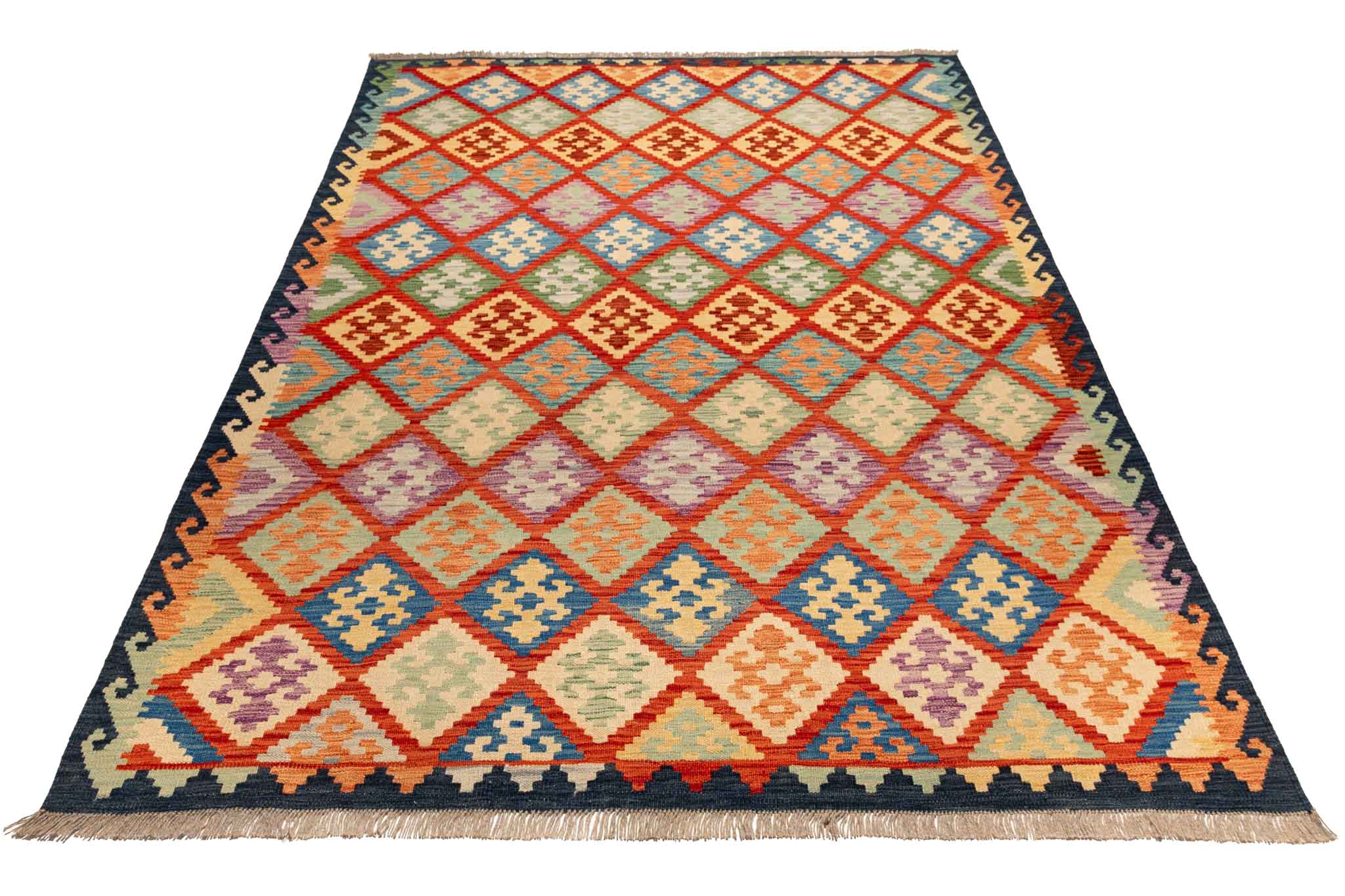 Afghanischer Kelim – 249 × 175 cm – handgewebt aus Schurwolle