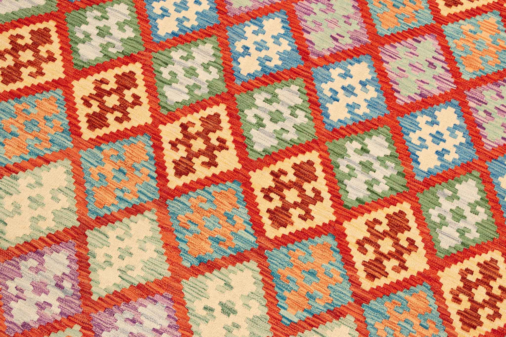Afghanischer Kelim – 249 × 175 cm – handgewebt aus Schurwolle