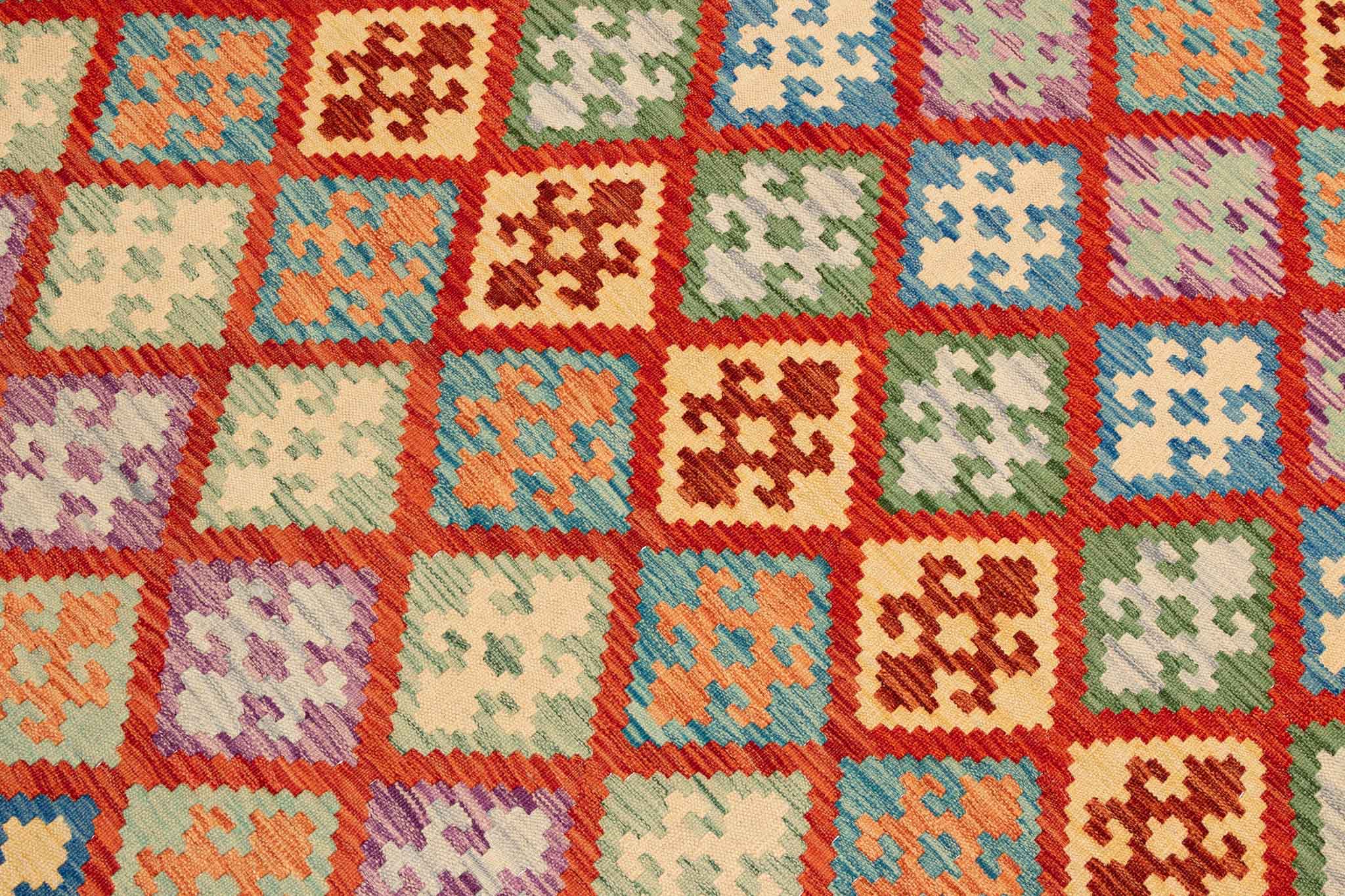 Afghanischer Kelim – 249 × 175 cm – handgewebt aus Schurwolle