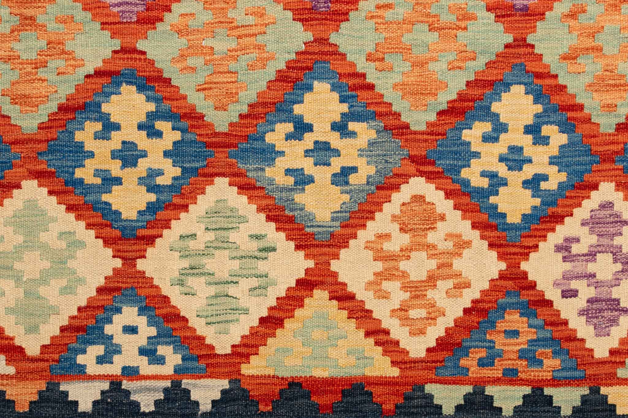 Afghanischer Kelim – 249 × 175 cm – handgewebt aus Schurwolle