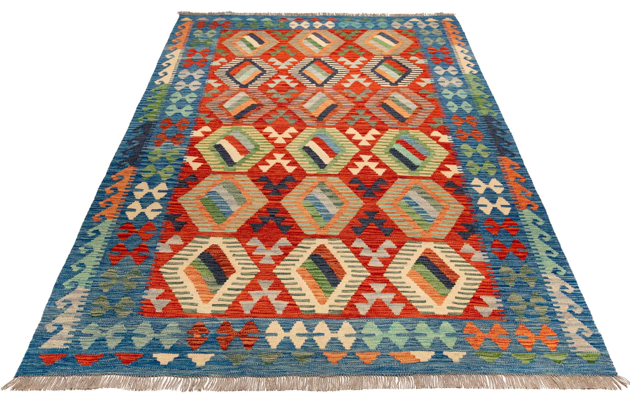 Afghanischer Kelim – 252 × 175 cm – handgewebt aus Schurwolle