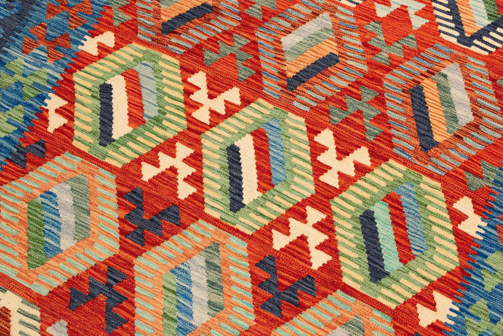Afghanischer Kelim – 252 × 175 cm – handgewebt aus Schurwolle