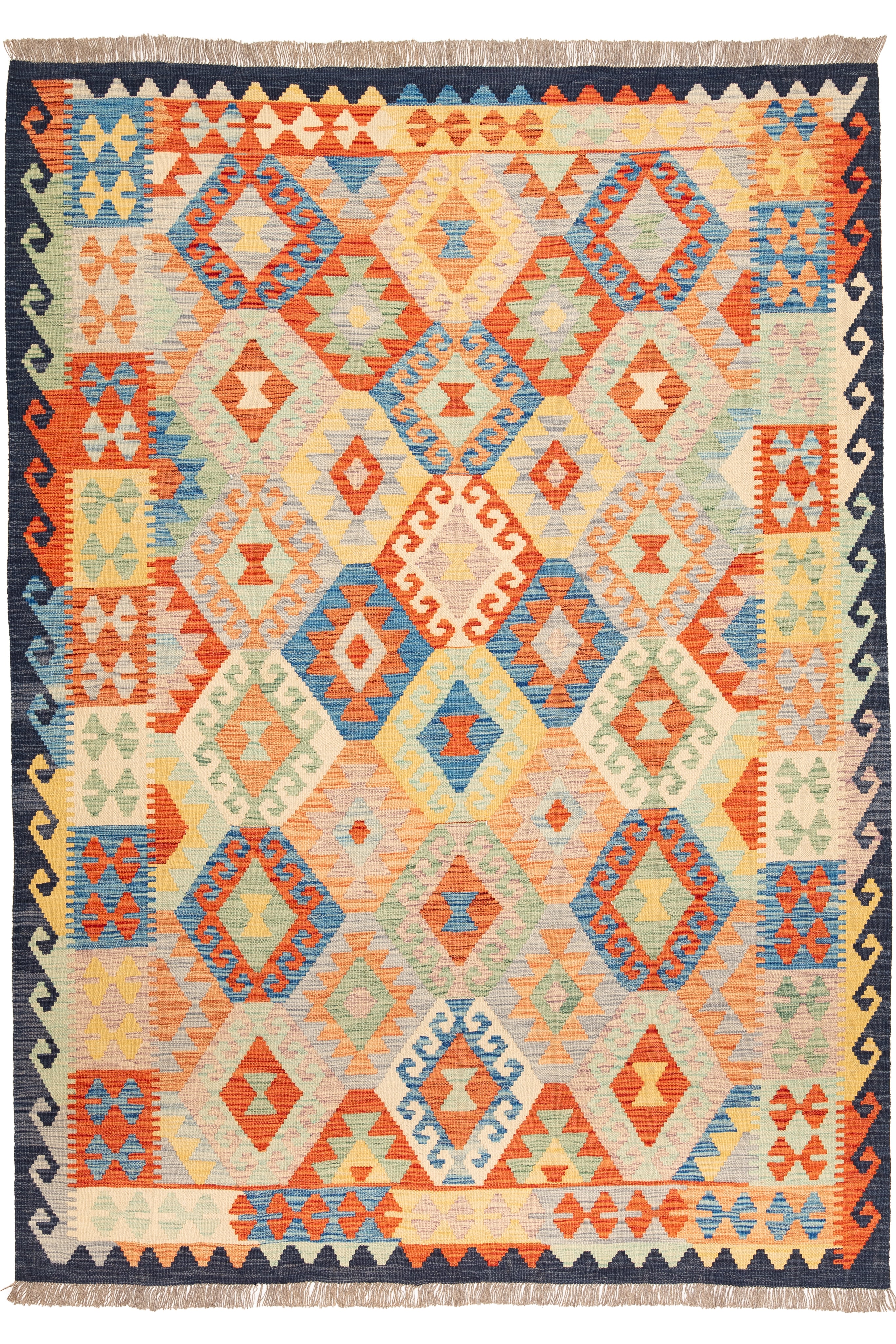 Afghanischer Kelim – 245 × 176 cm – handgewebt aus Schurwolle