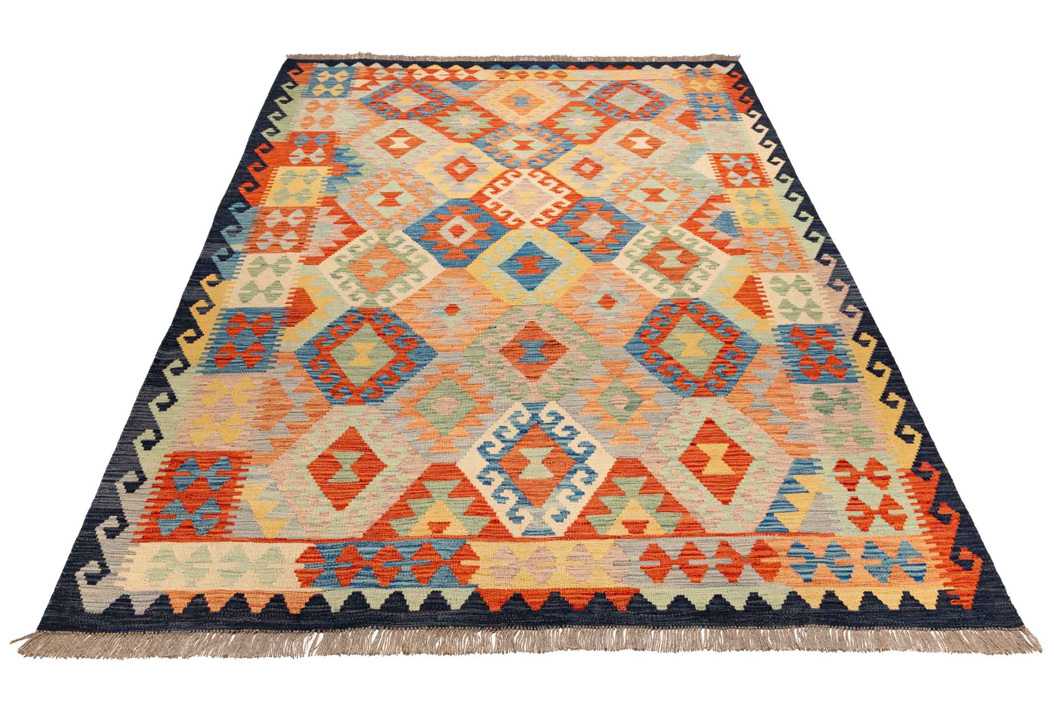 Afghanischer Kelim – 245 × 176 cm – handgewebt aus Schurwolle