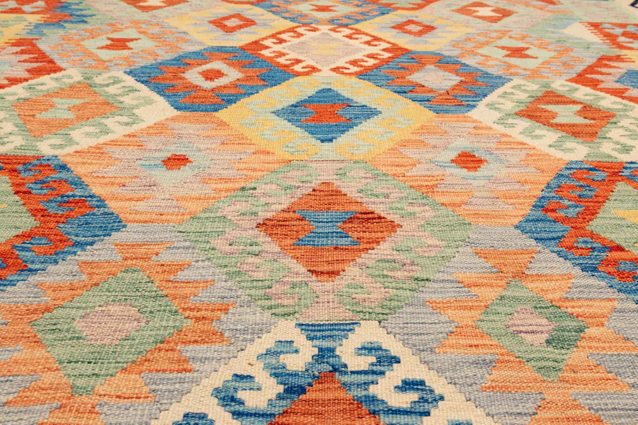 Afghanischer Kelim – 245 × 176 cm – handgewebt aus Schurwolle