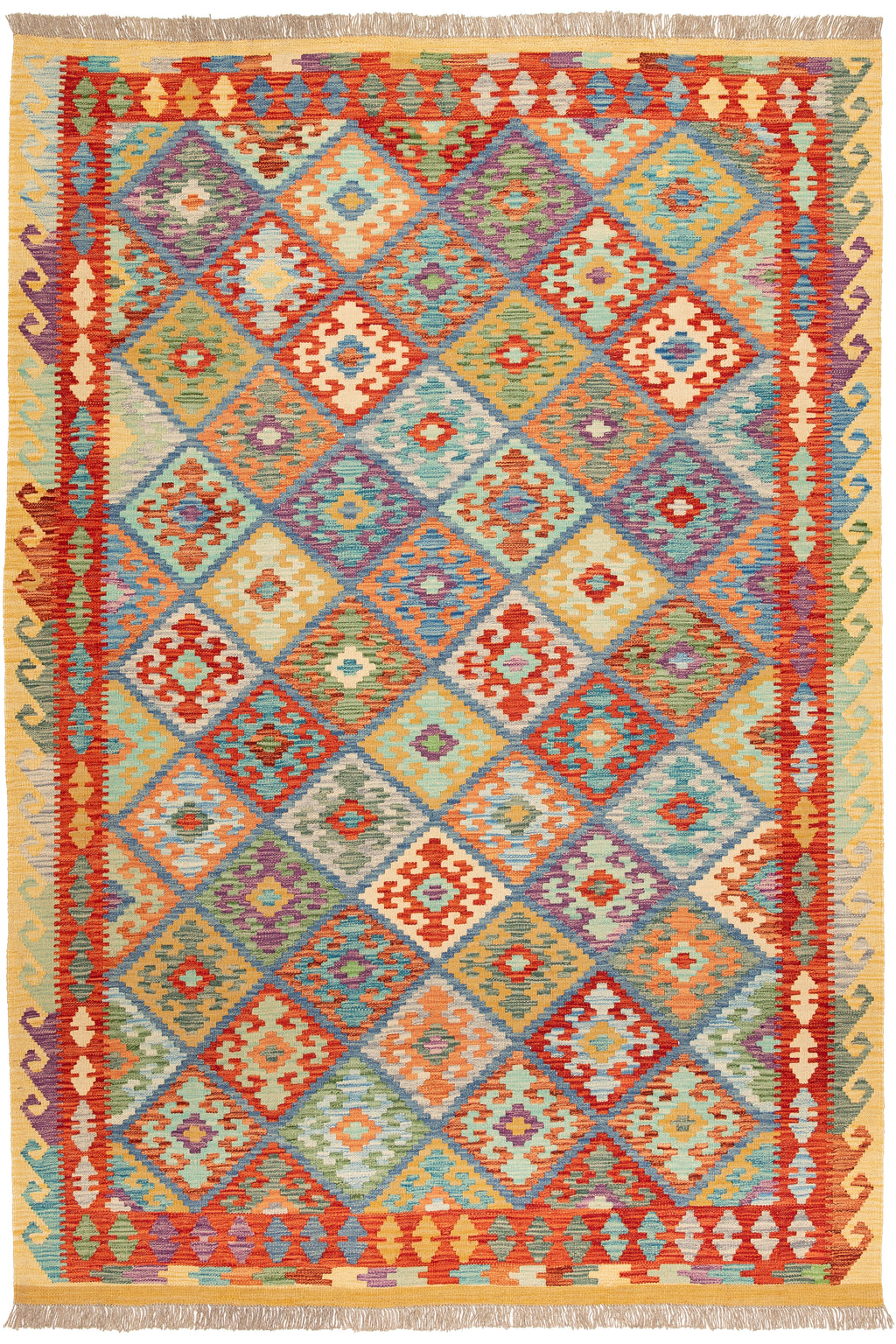 Afghanischer Kelim – 246 × 169 cm – handgewebt aus Schurwolle