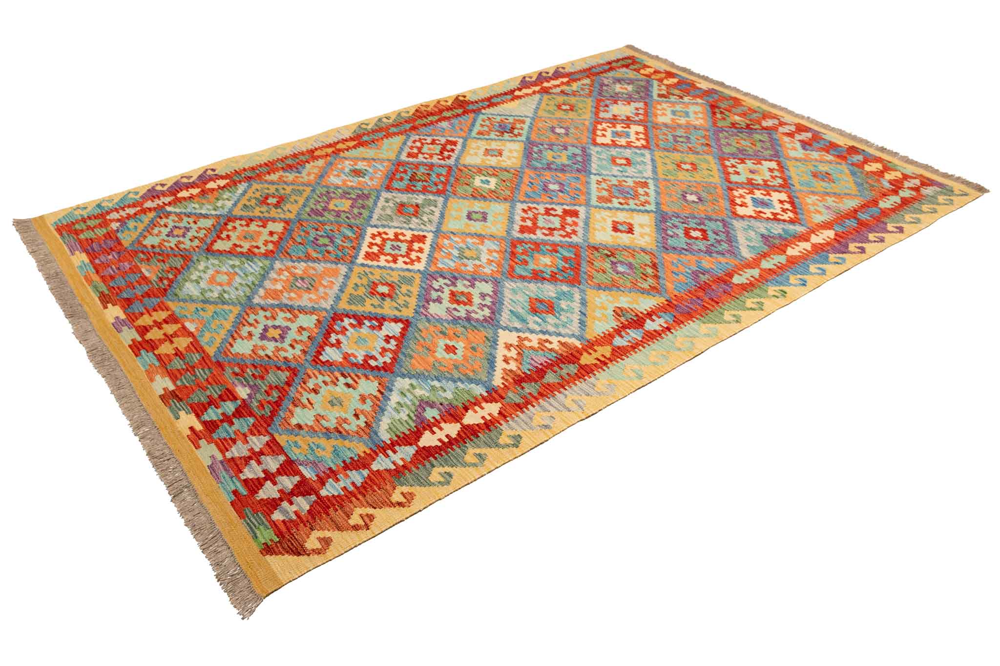 Afghanischer Kelim – 246 × 169 cm – handgewebt aus Schurwolle