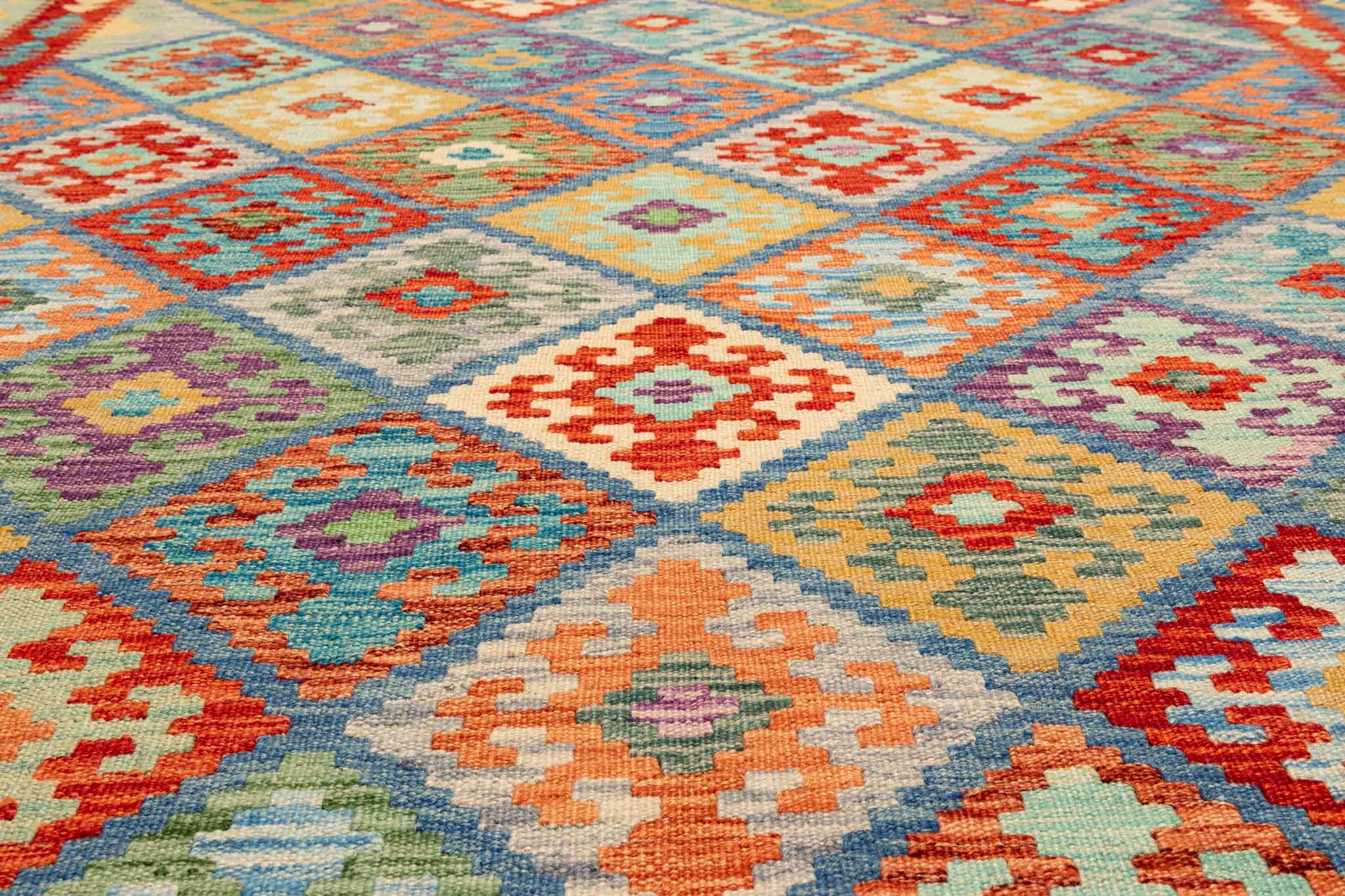 Afghanischer Kelim – 246 × 169 cm – handgewebt aus Schurwolle