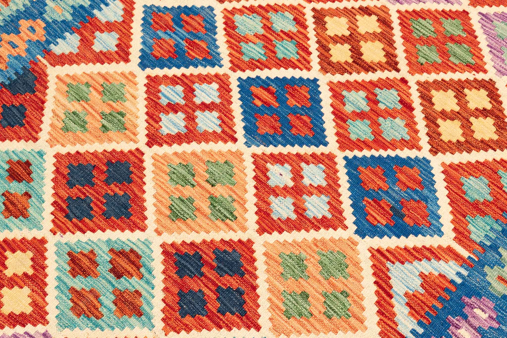 Afghanischer Kelim – 254 × 178 cm – handgewebt aus Schurwolle