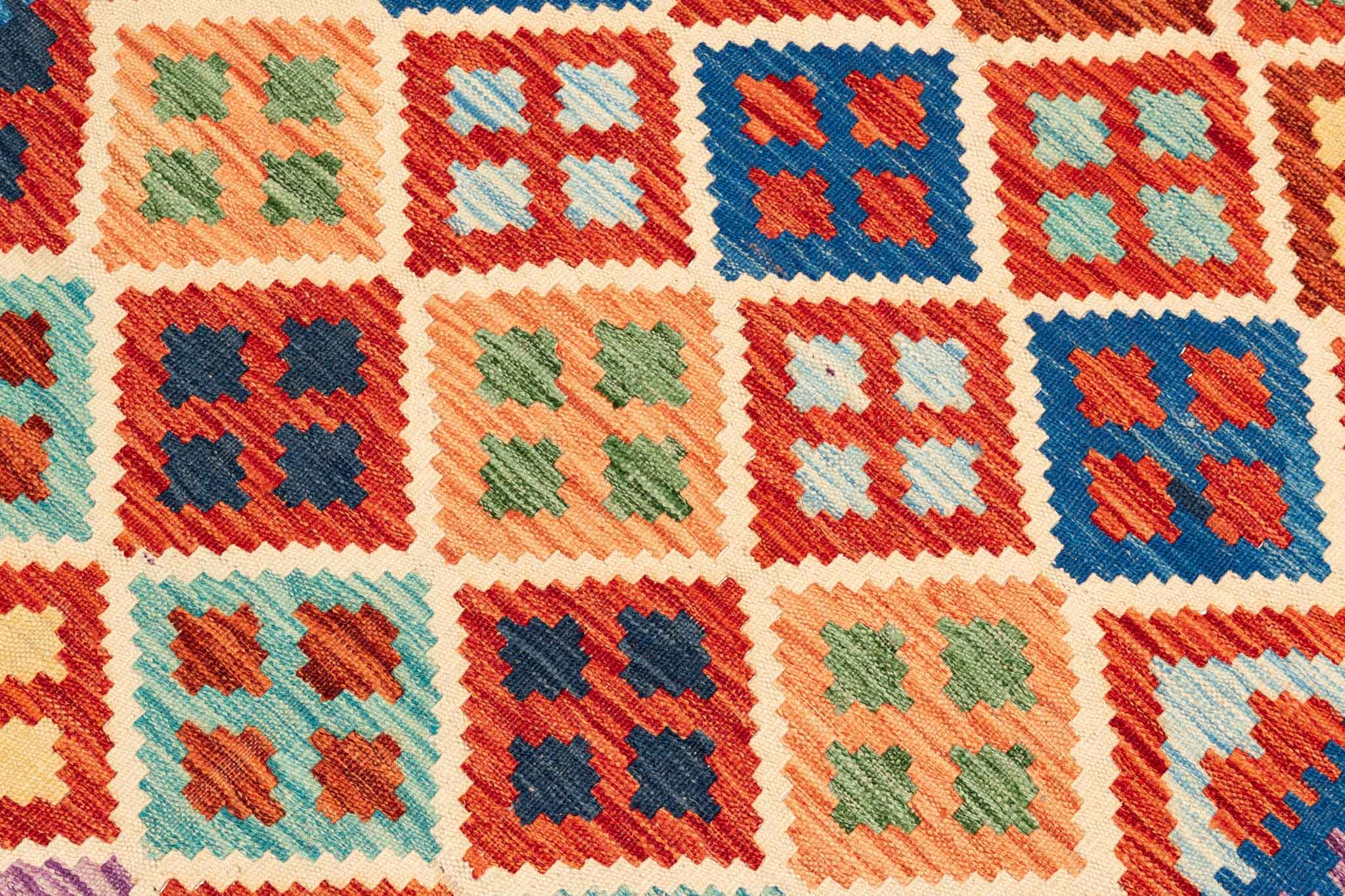 Afghanischer Kelim – 254 × 178 cm – handgewebt aus Schurwolle