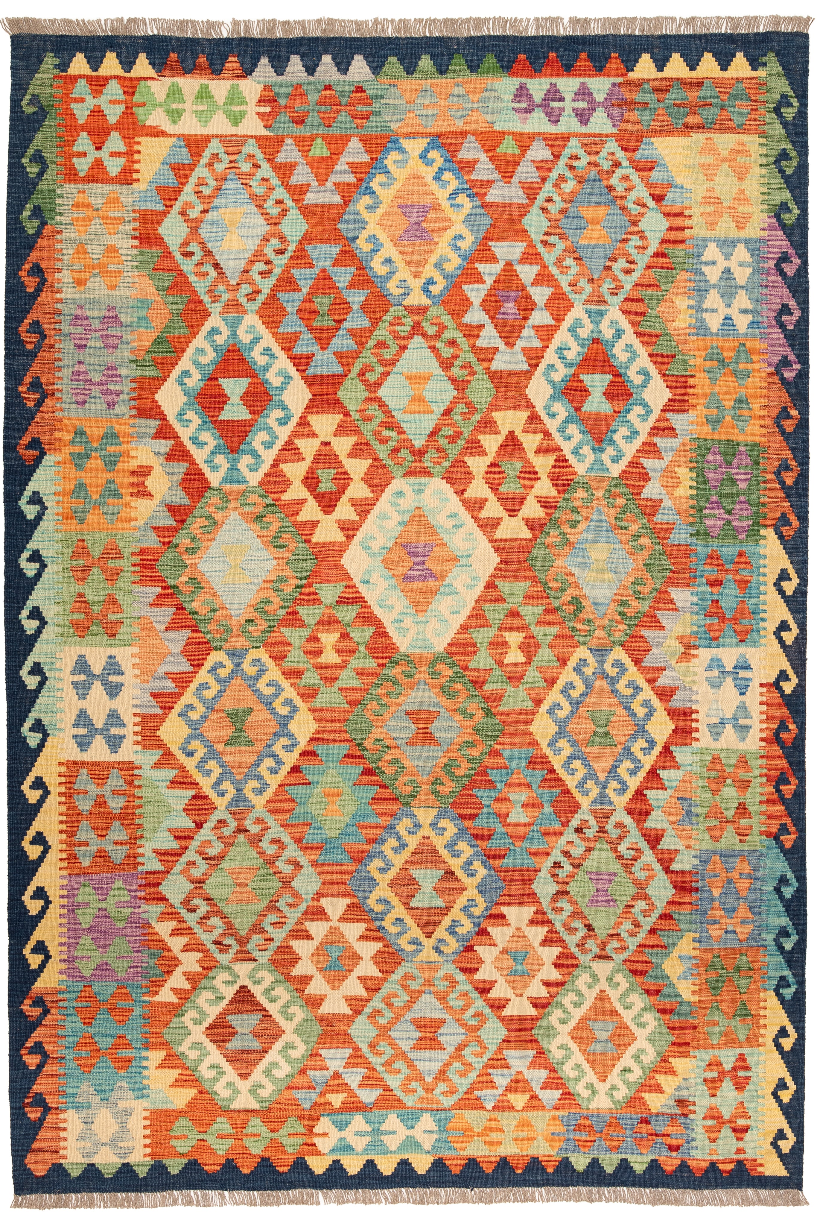 Afghanischer Kelim – 254 × 176 cm – handgewebt aus Schurwolle