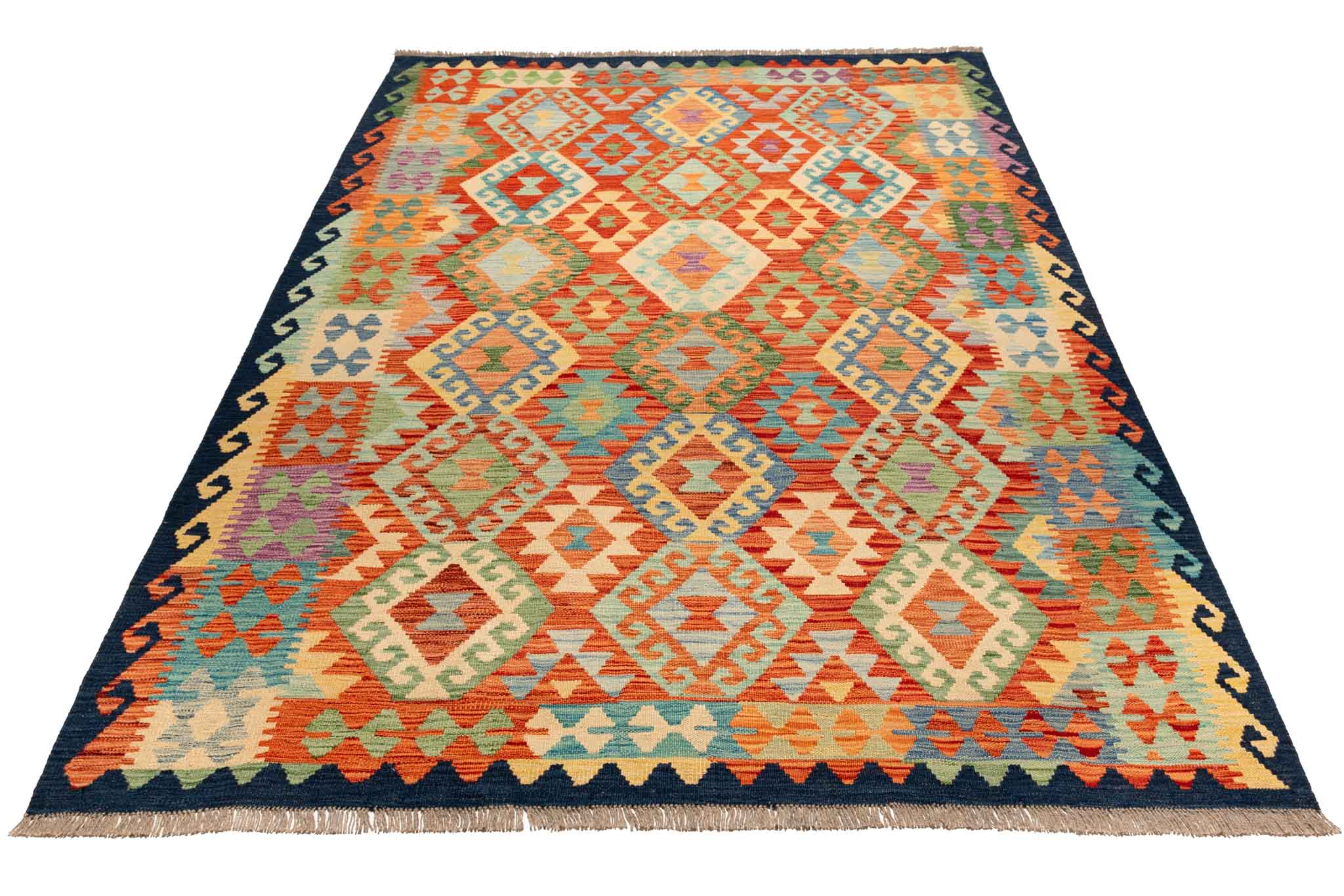 Afghanischer Kelim – 254 × 176 cm – handgewebt aus Schurwolle