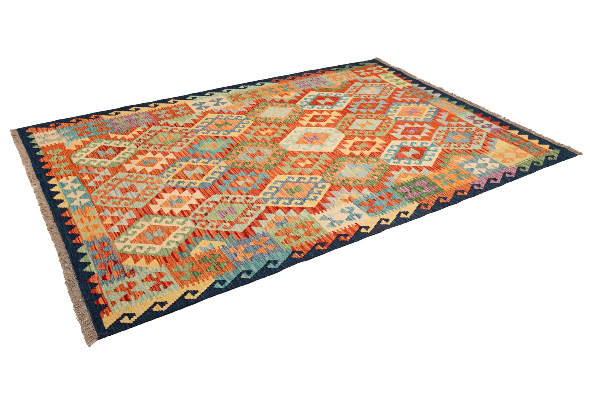 Afghanischer Kelim – 254 × 176 cm – handgewebt aus Schurwolle