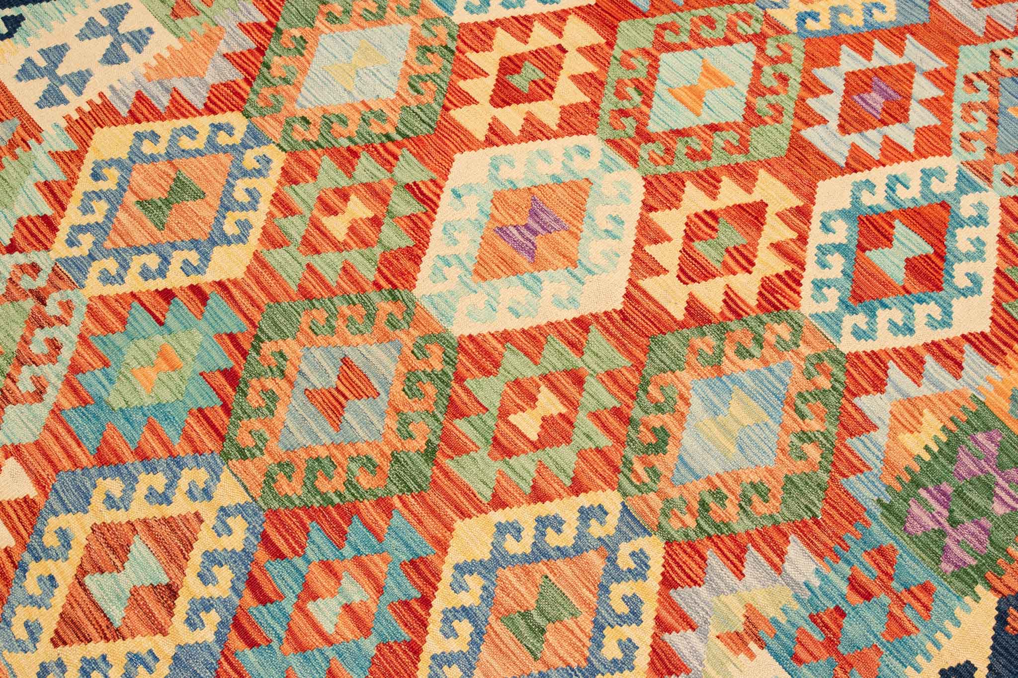 Afghanischer Kelim – 254 × 176 cm – handgewebt aus Schurwolle