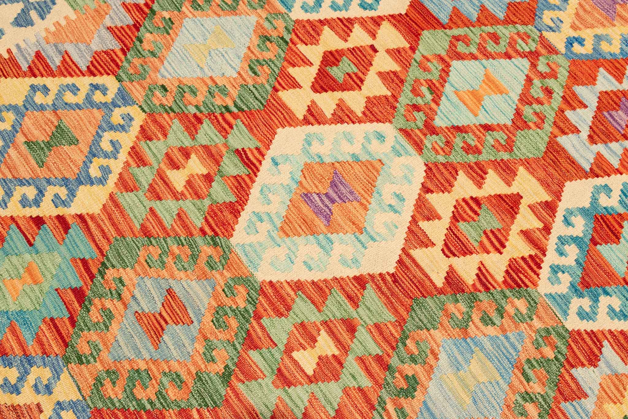 Afghanischer Kelim – 254 × 176 cm – handgewebt aus Schurwolle