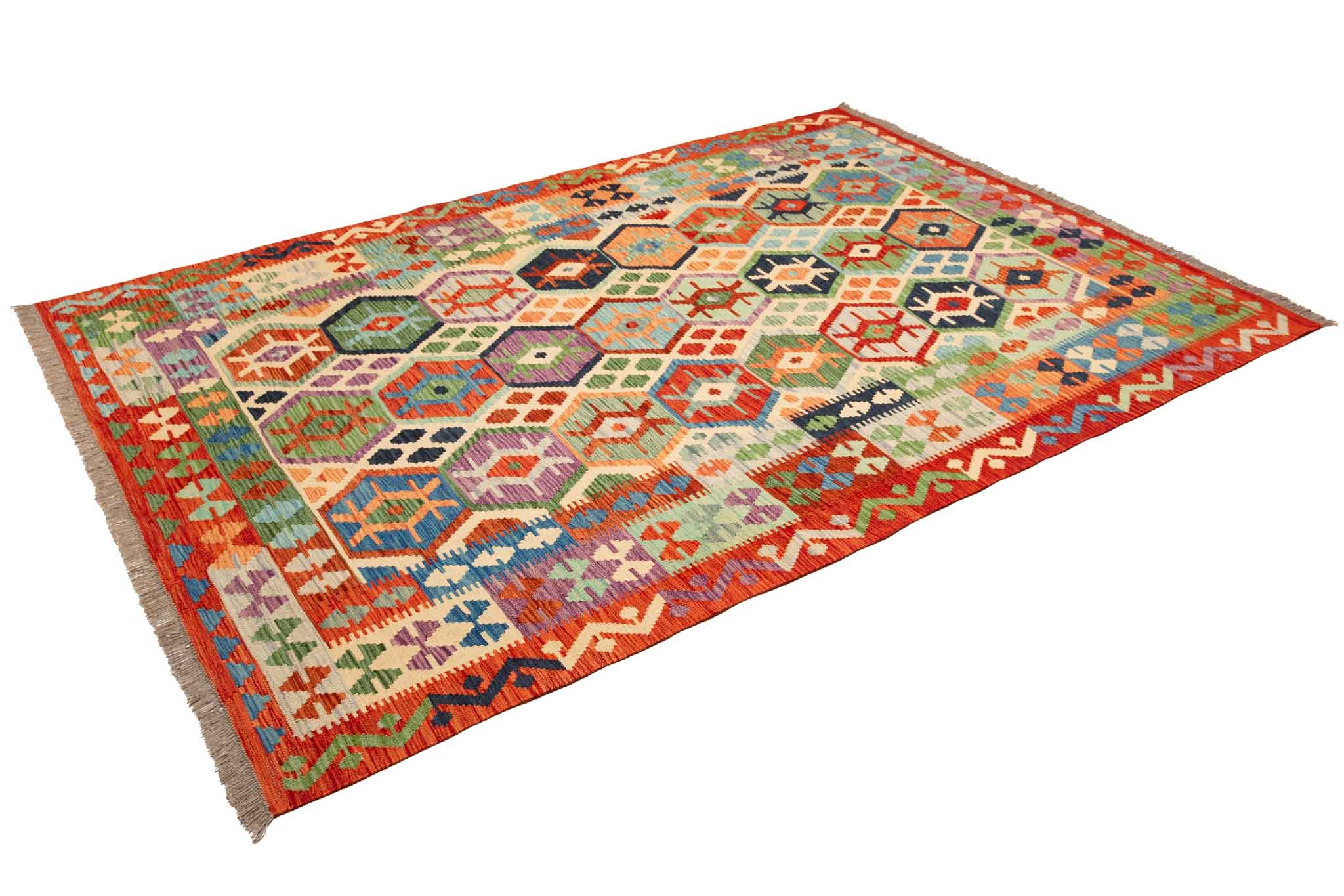 Afghanischer Kelim – 248 × 173 cm – handgewebt aus Schurwolle