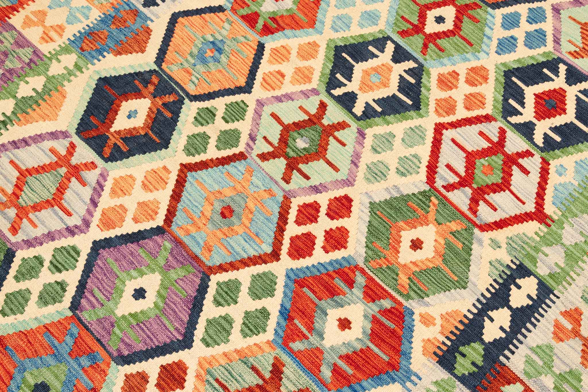 Afghanischer Kelim – 248 × 173 cm – handgewebt aus Schurwolle