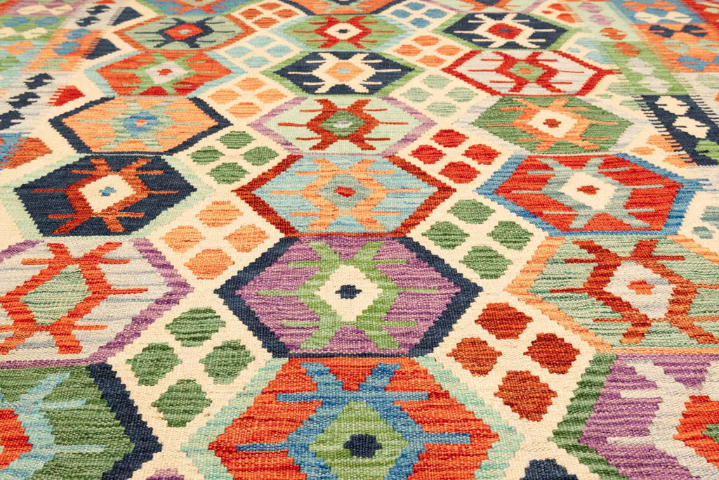 Afghanischer Kelim – 248 × 173 cm – handgewebt aus Schurwolle