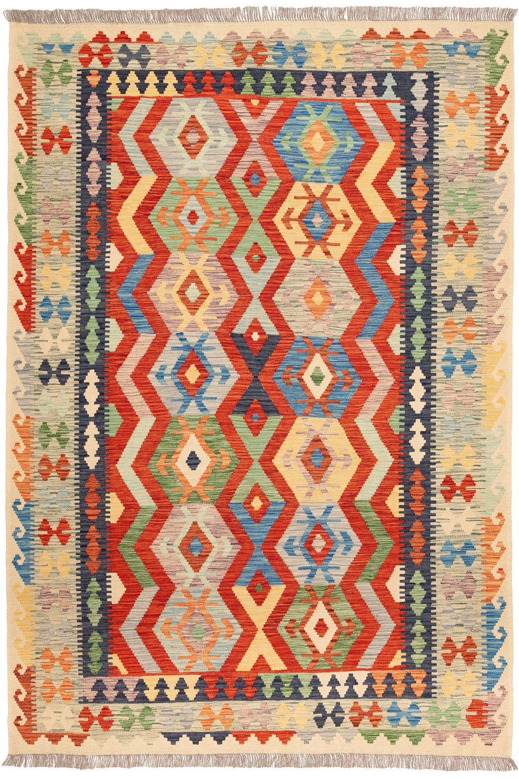 Afghanischer Kelim – 249 × 170 cm – handgewebt aus Schurwolle
