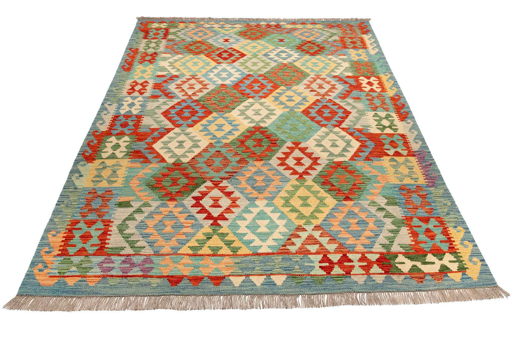 Afghanischer Kelim – 242 × 170 cm – handgewebt aus Schurwolle