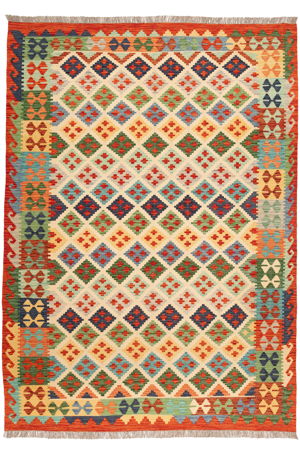 Afghanischer Kelim – 248 × 177 cm – handgewebt aus Schurwolle