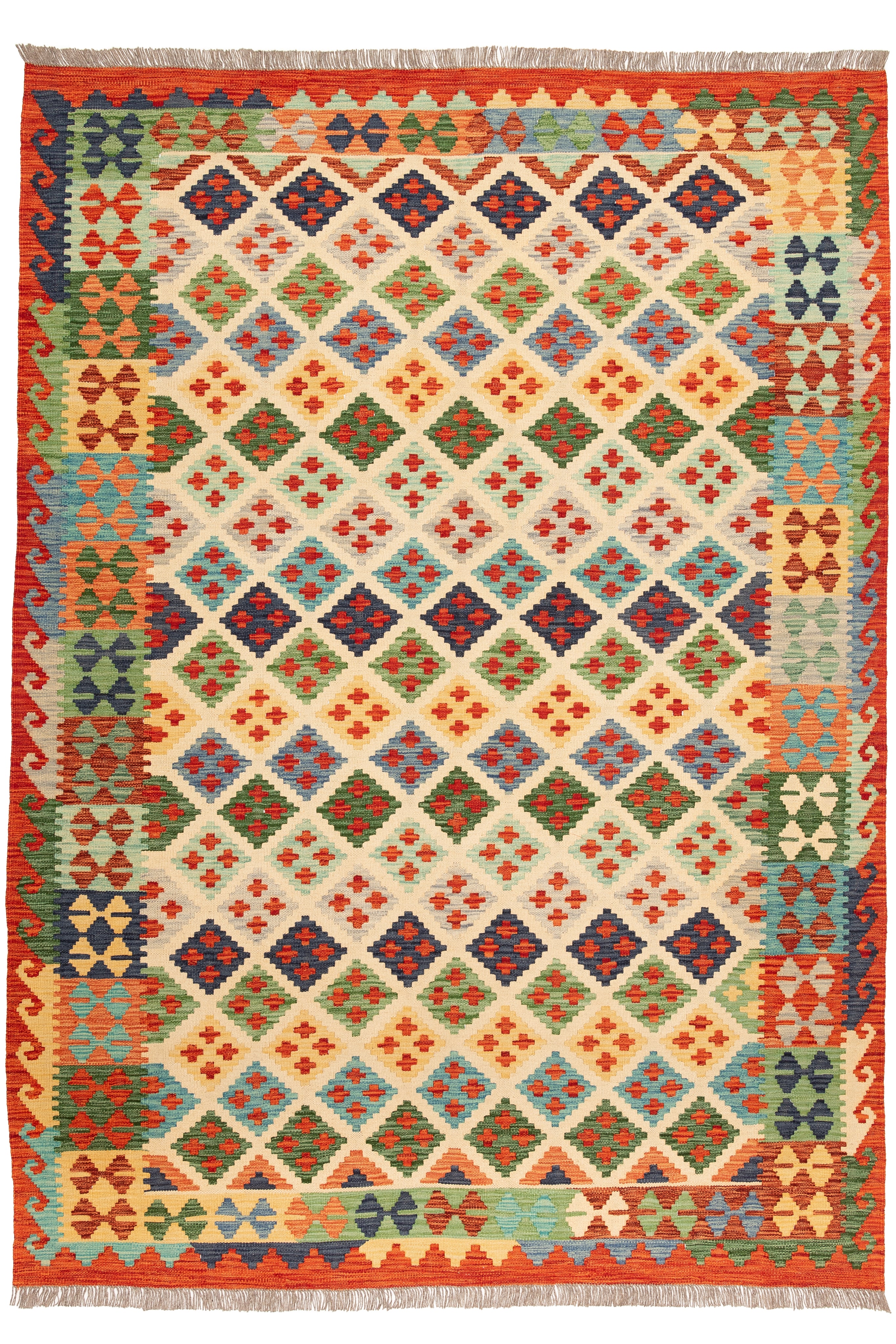 Afghanischer Kelim – 248 × 177 cm – handgewebt aus Schurwolle