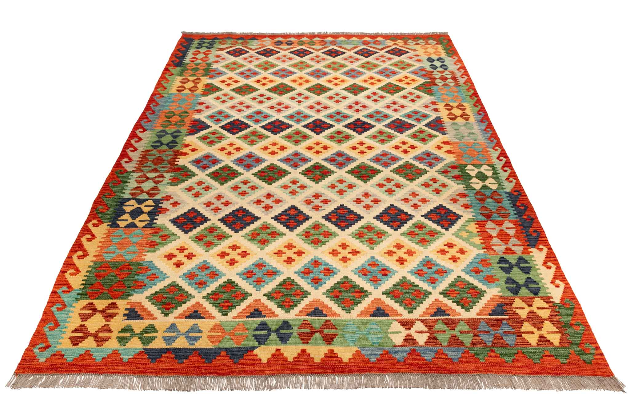 Afghanischer Kelim – 248 × 177 cm – handgewebt aus Schurwolle