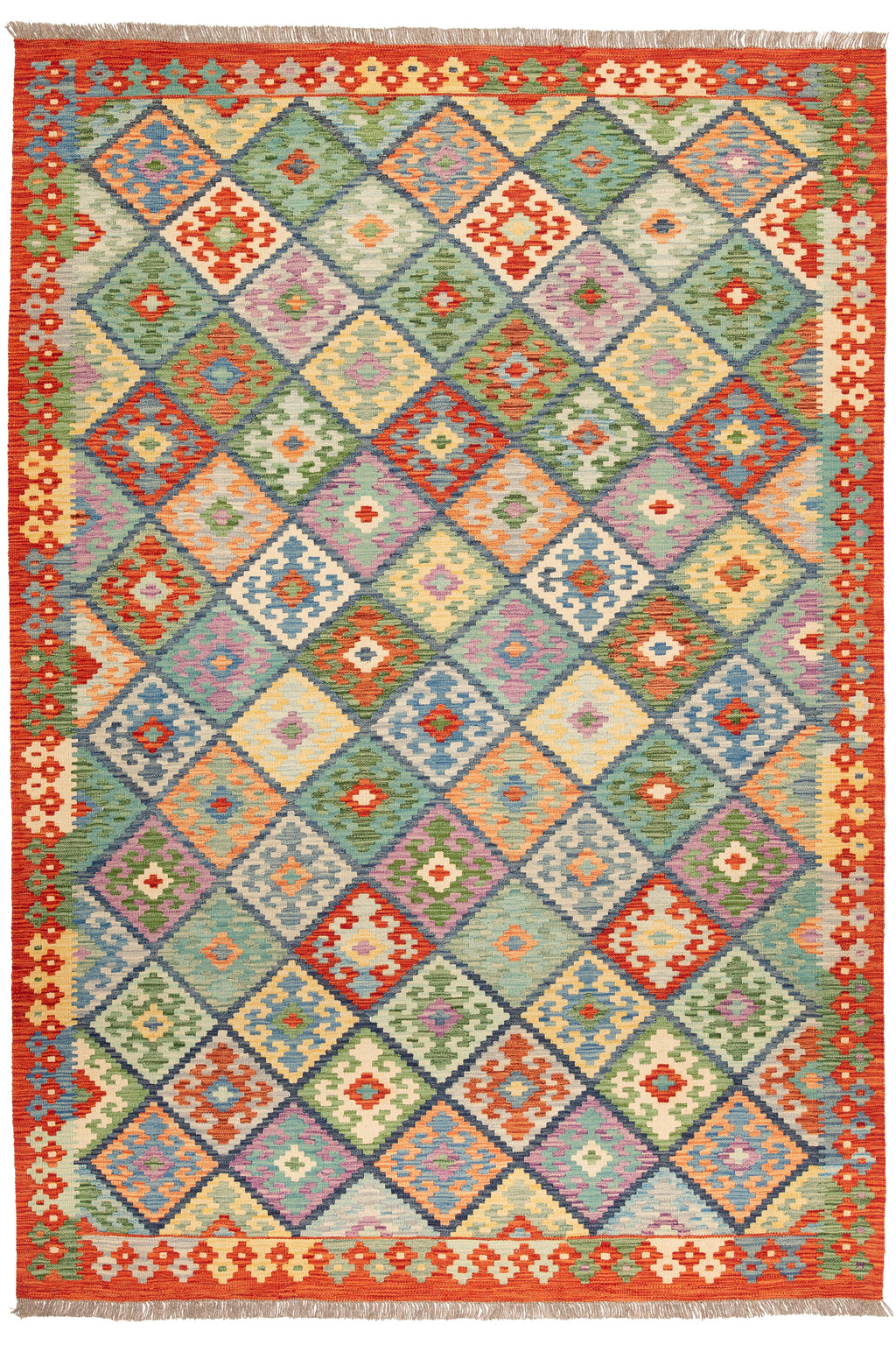 Afghanischer Kelim – 252 × 174 cm – handgewebt aus Schurwolle