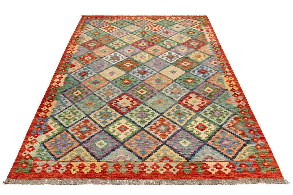 Afghanischer Kelim – 252 × 174 cm – handgewebt aus Schurwolle