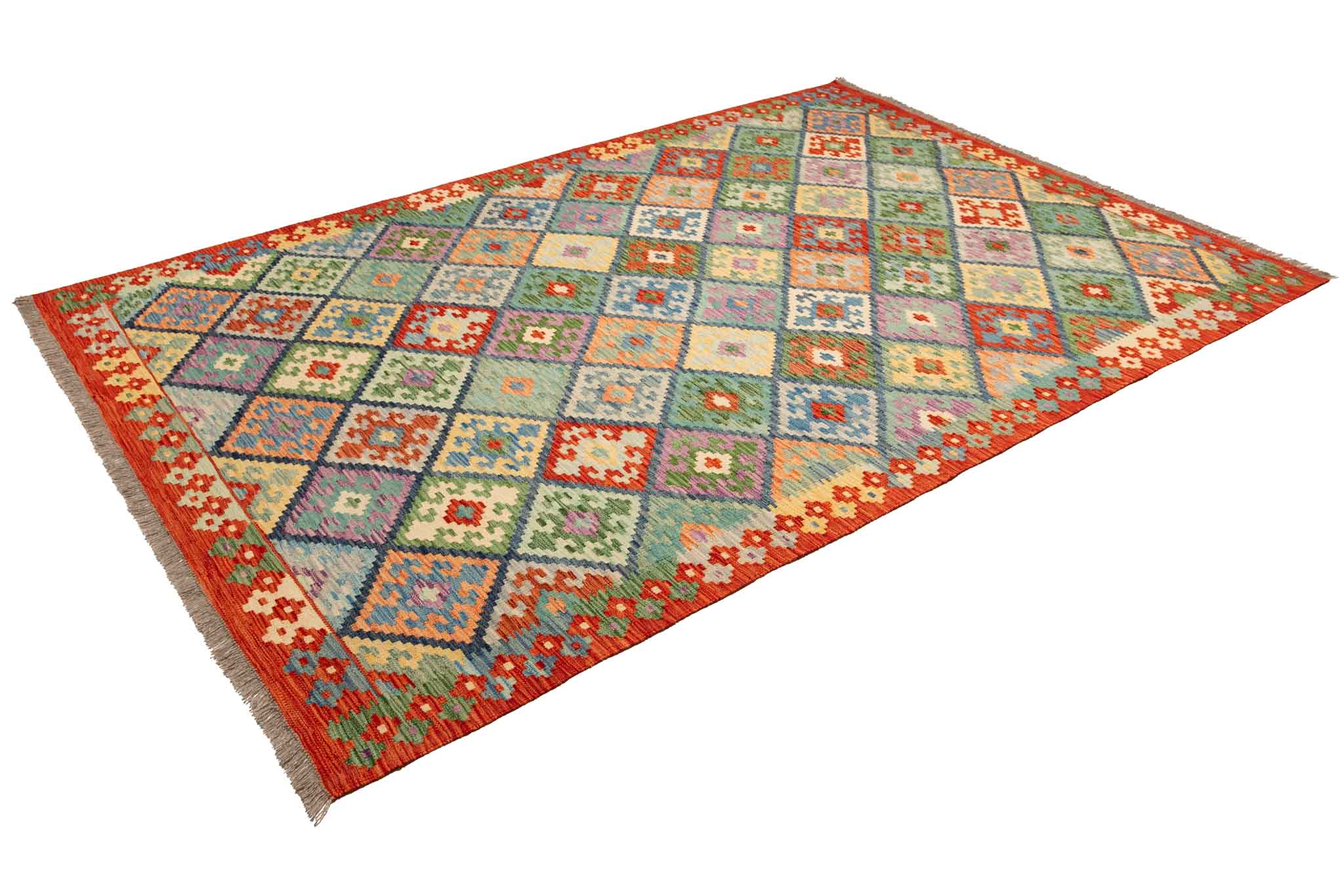 Afghanischer Kelim – 252 × 174 cm – handgewebt aus Schurwolle