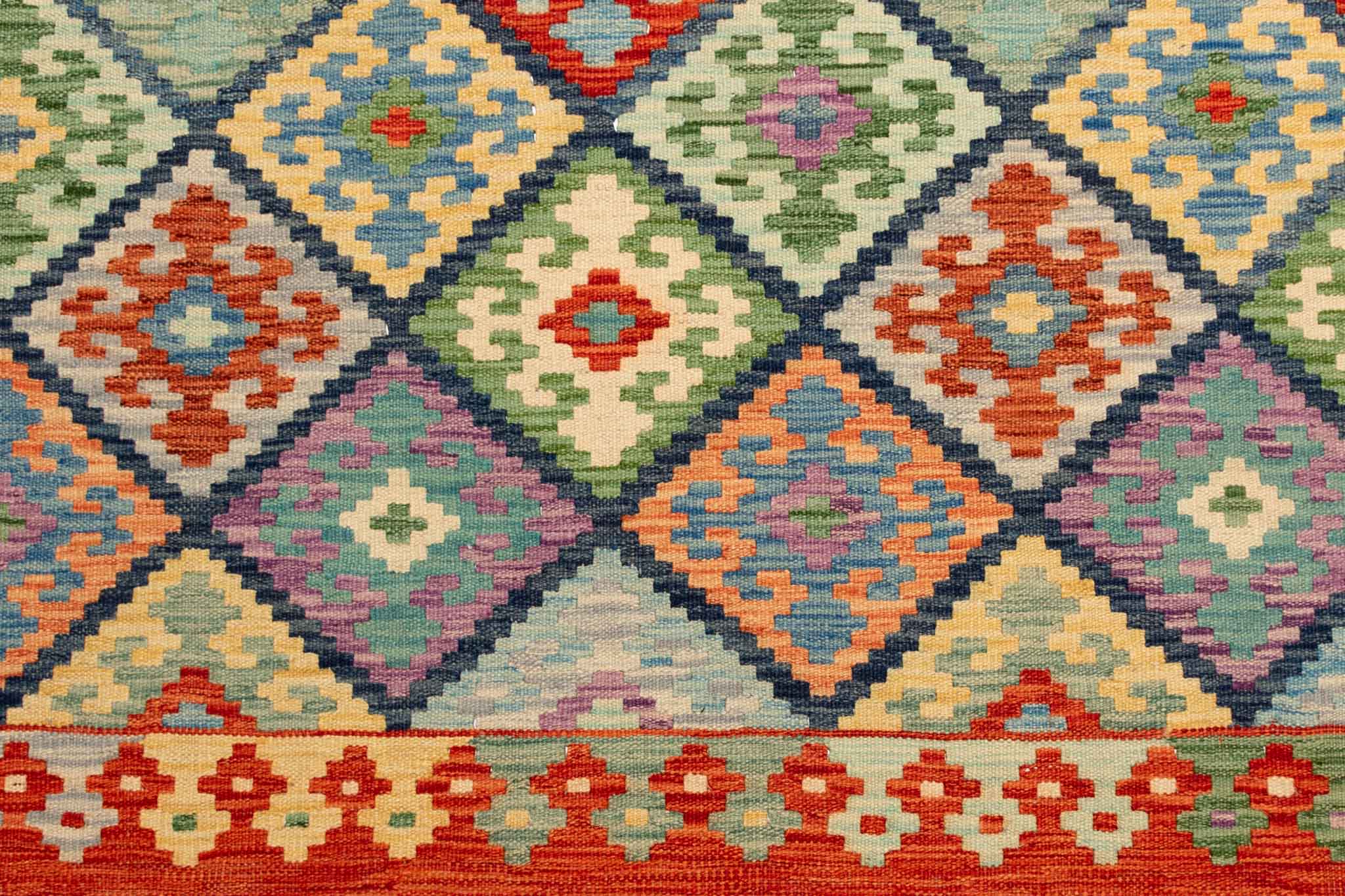 Afghanischer Kelim – 252 × 174 cm – handgewebt aus Schurwolle