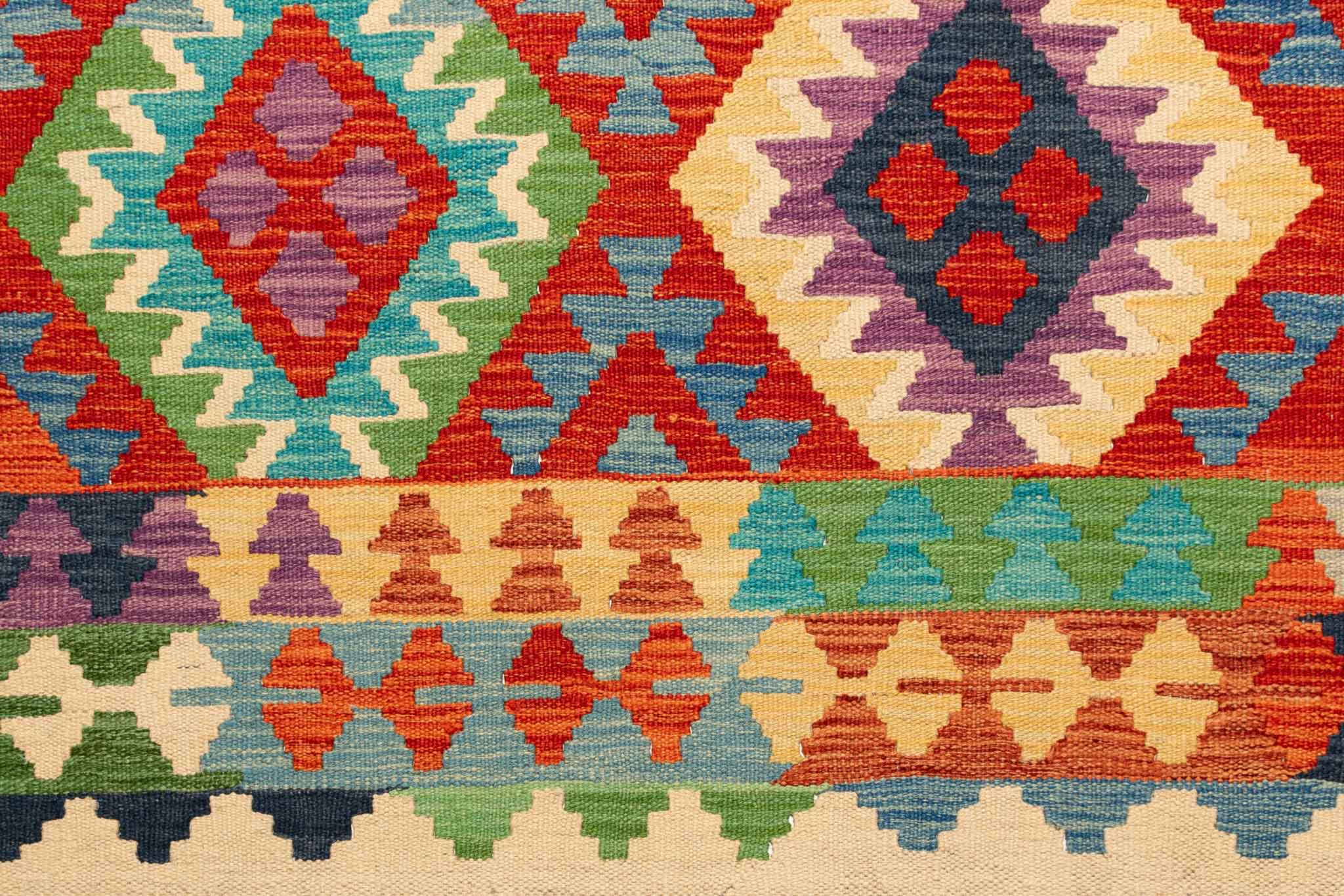 Afghanischer Kelim – 300 × 207 cm – handgewebt aus Schurwolle