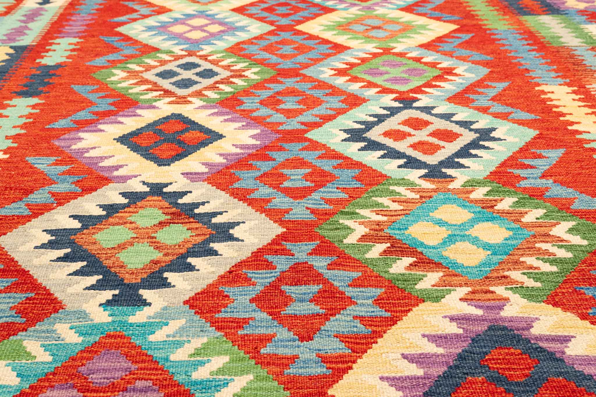 Afghanischer Kelim – 300 × 207 cm – handgewebt aus Schurwolle