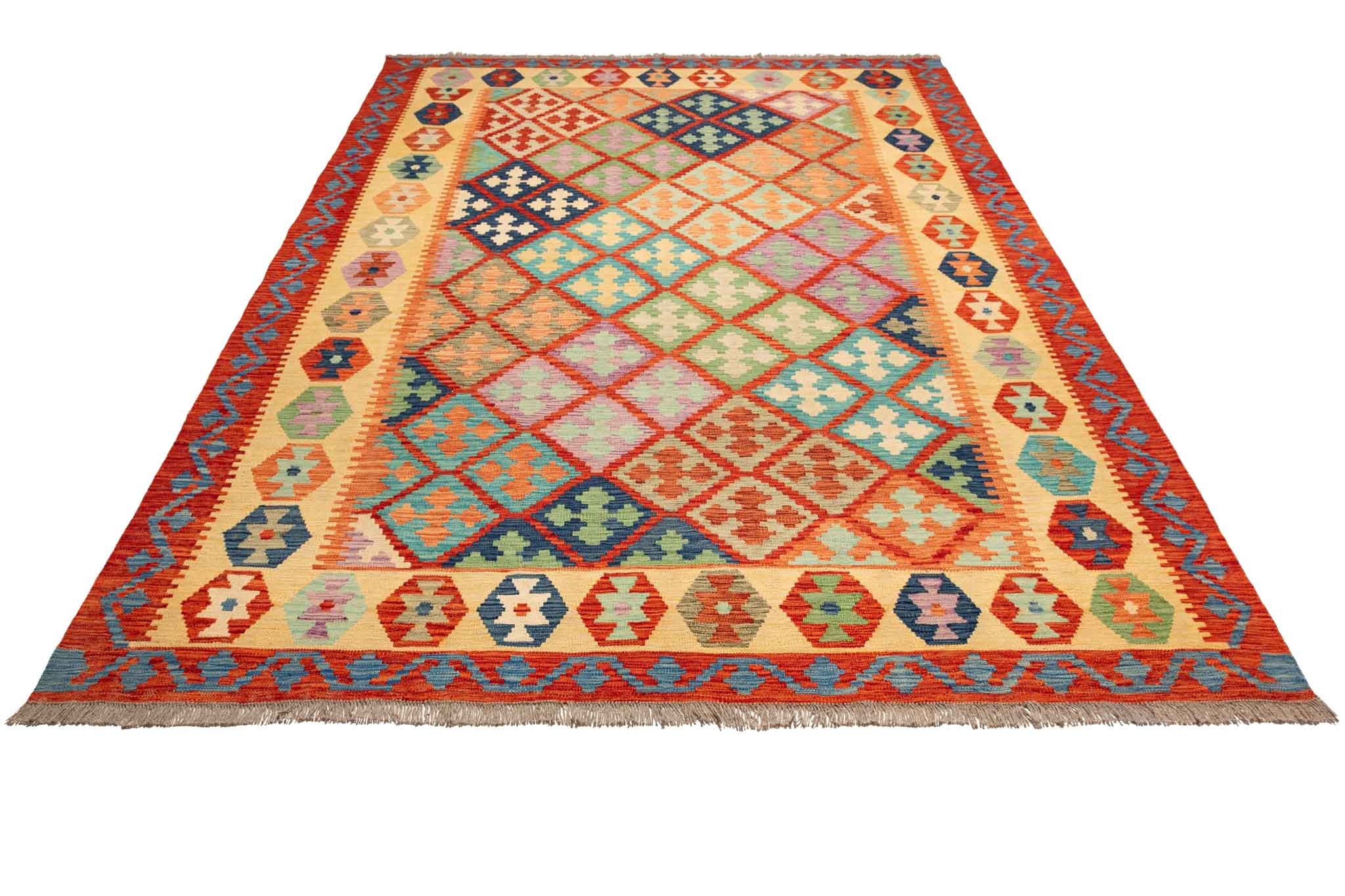 Afghanischer Kelim – 292 × 203 cm – handgewebt aus Schurwolle