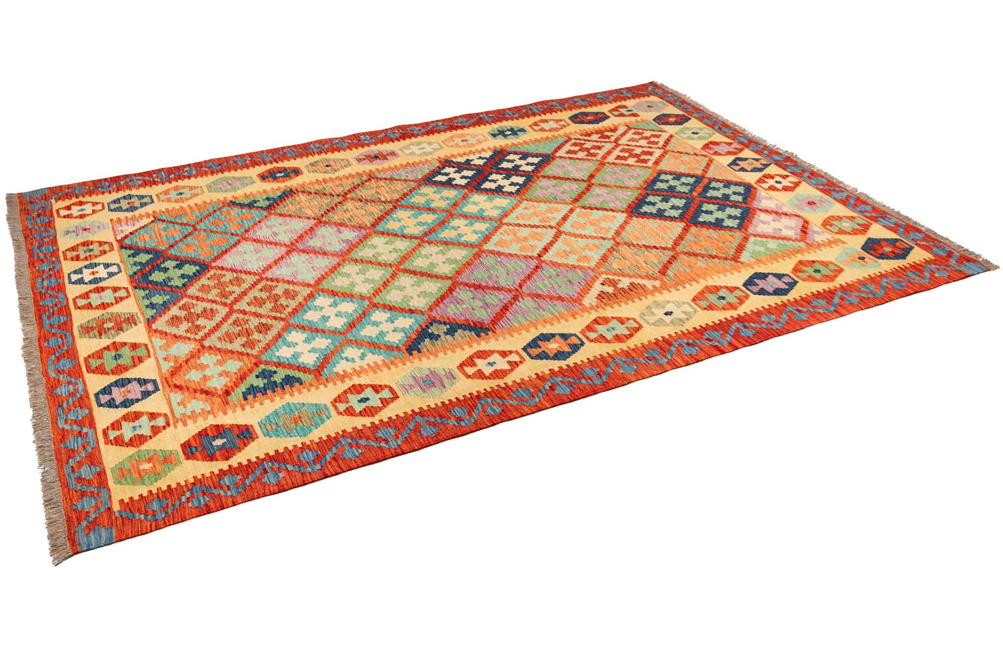 Afghanischer Kelim – 292 × 203 cm – handgewebt aus Schurwolle