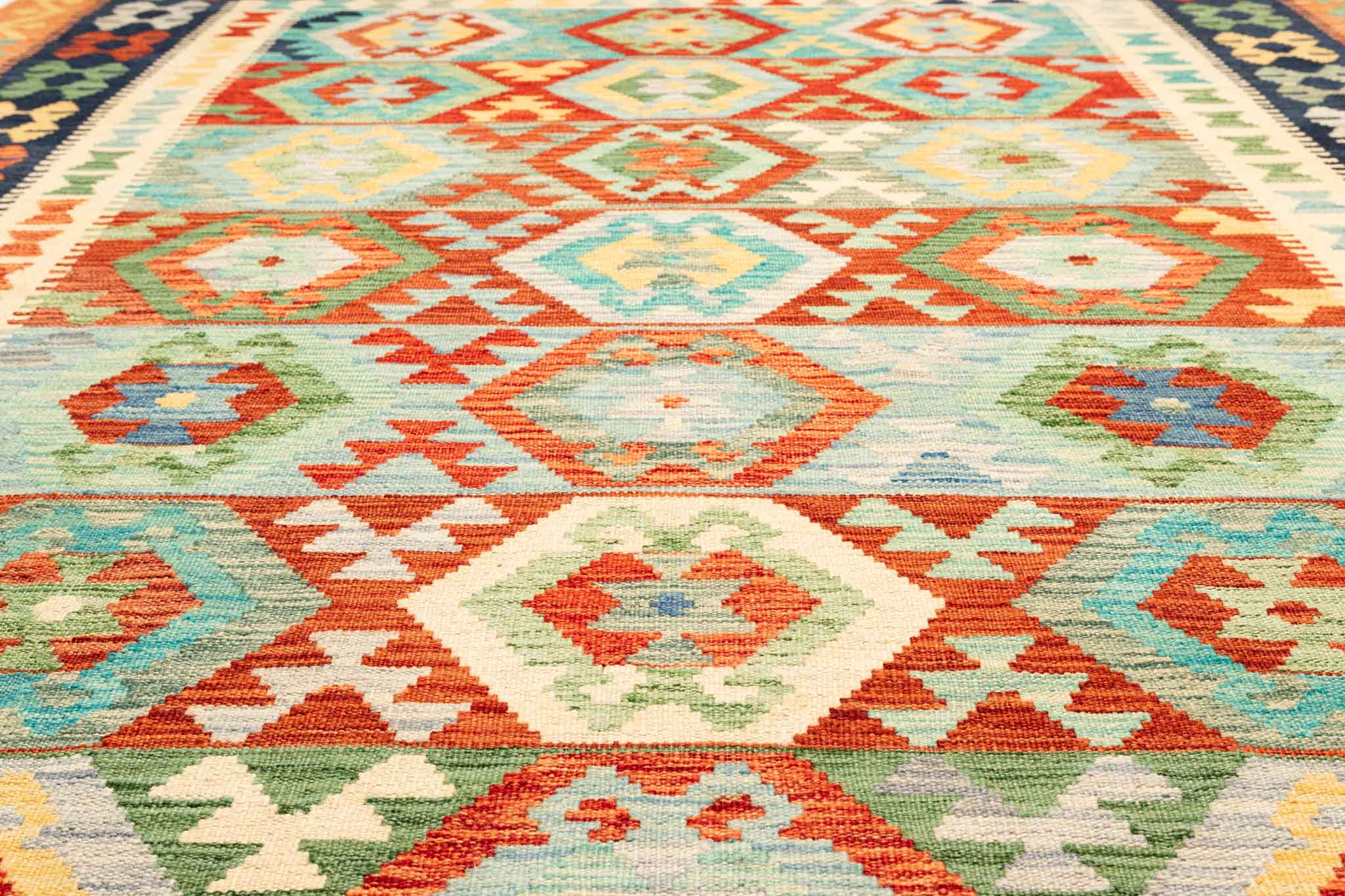 Afghanischer Kelim – 295 × 204 cm – handgewebt aus Schurwolle