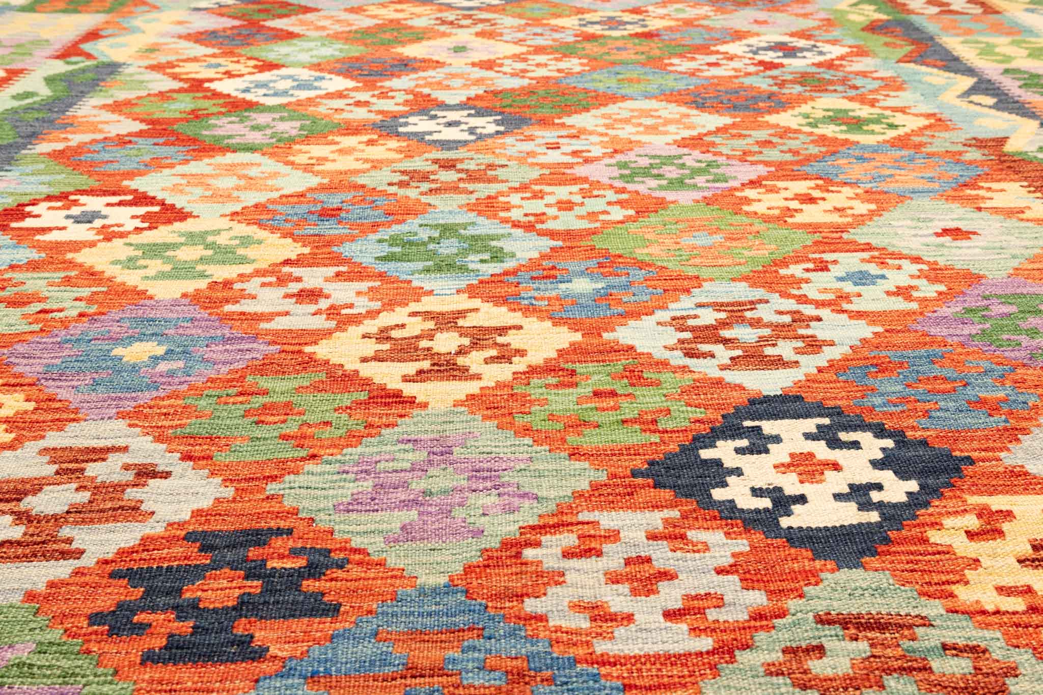Afghanischer Kelim – 298 × 202 cm – handgewebt aus Schurwolle
