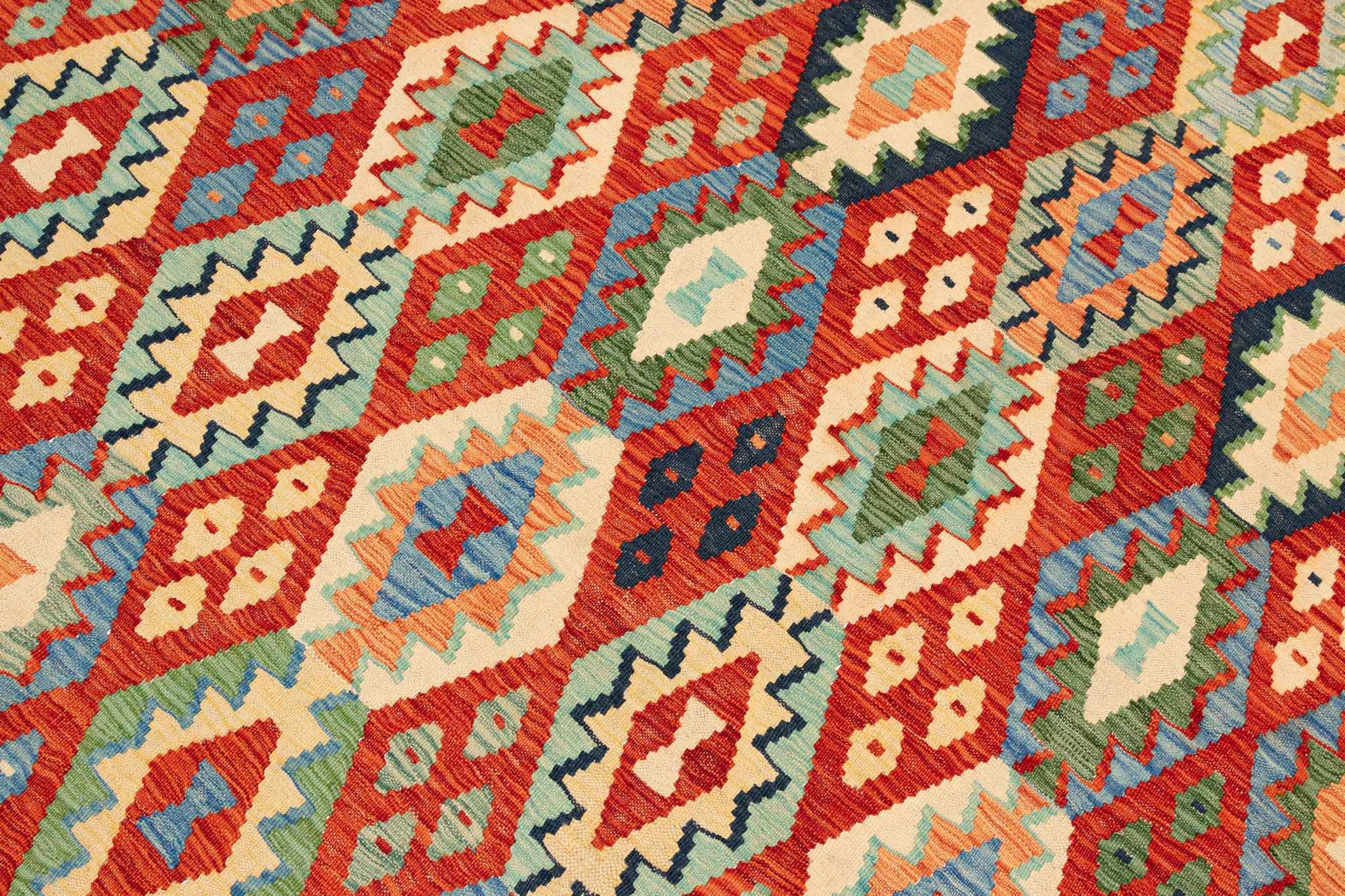 Afghanischer Kelim – 306 × 214 cm – handgewebt aus Schurwolle