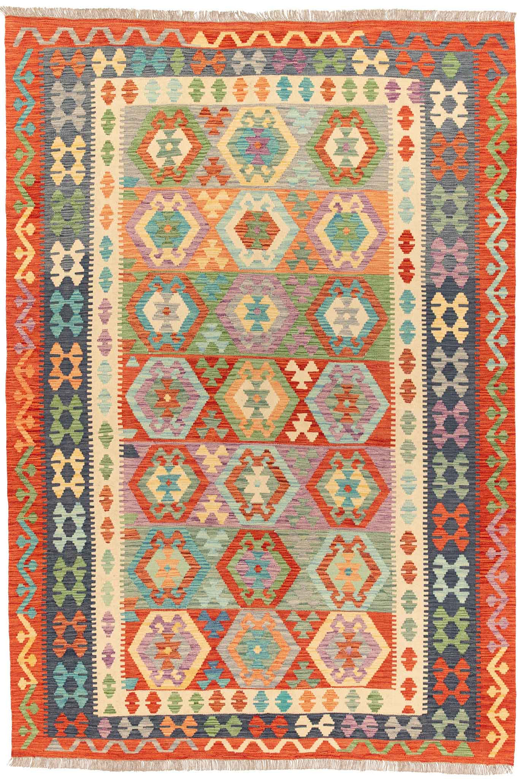 Afghanischer Kelim – 292 × 200 cm – handgewebt aus Schurwolle