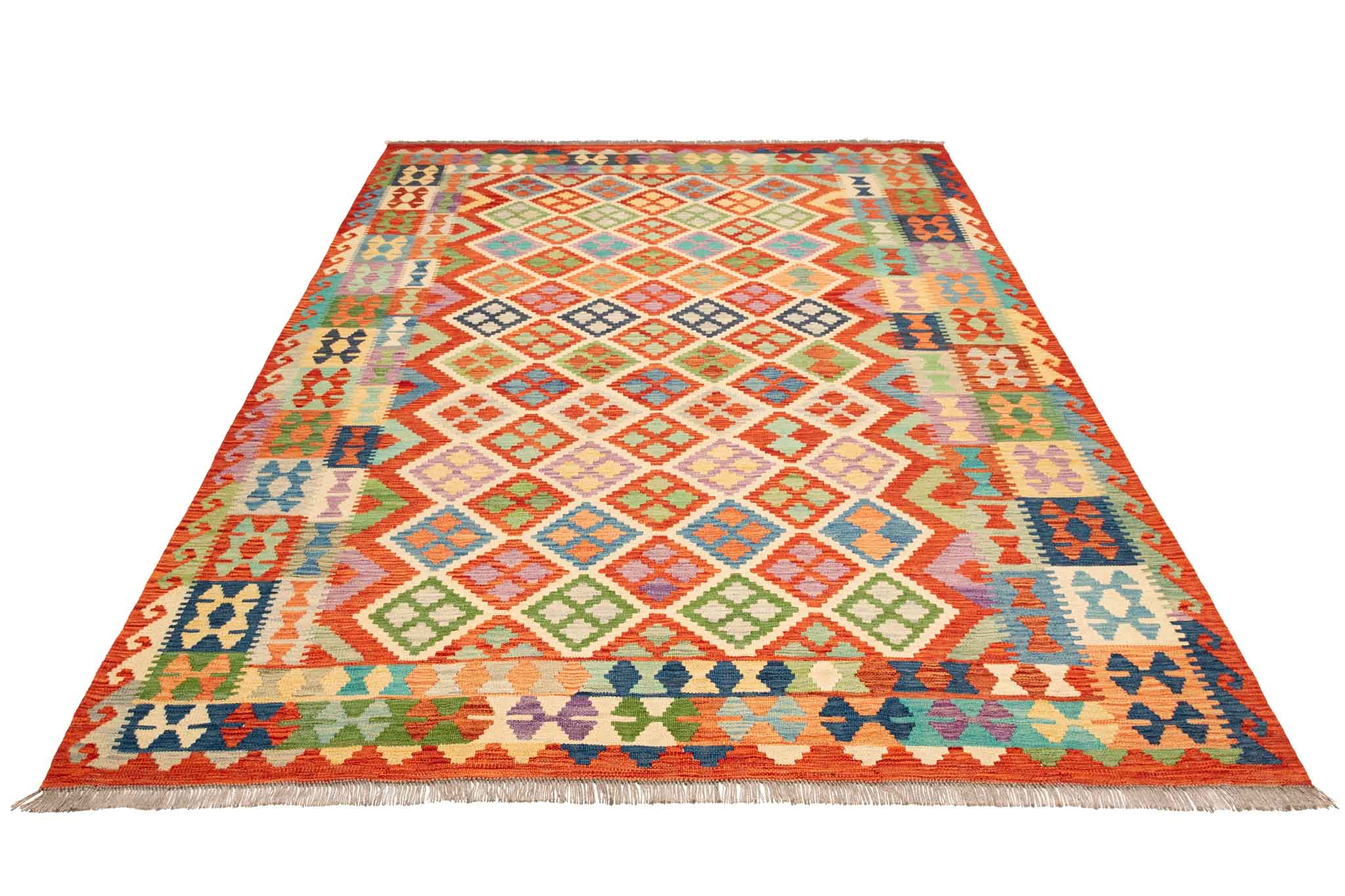 Afghanischer Kelim – 292 × 200 cm – handgewebt aus Schurwolle