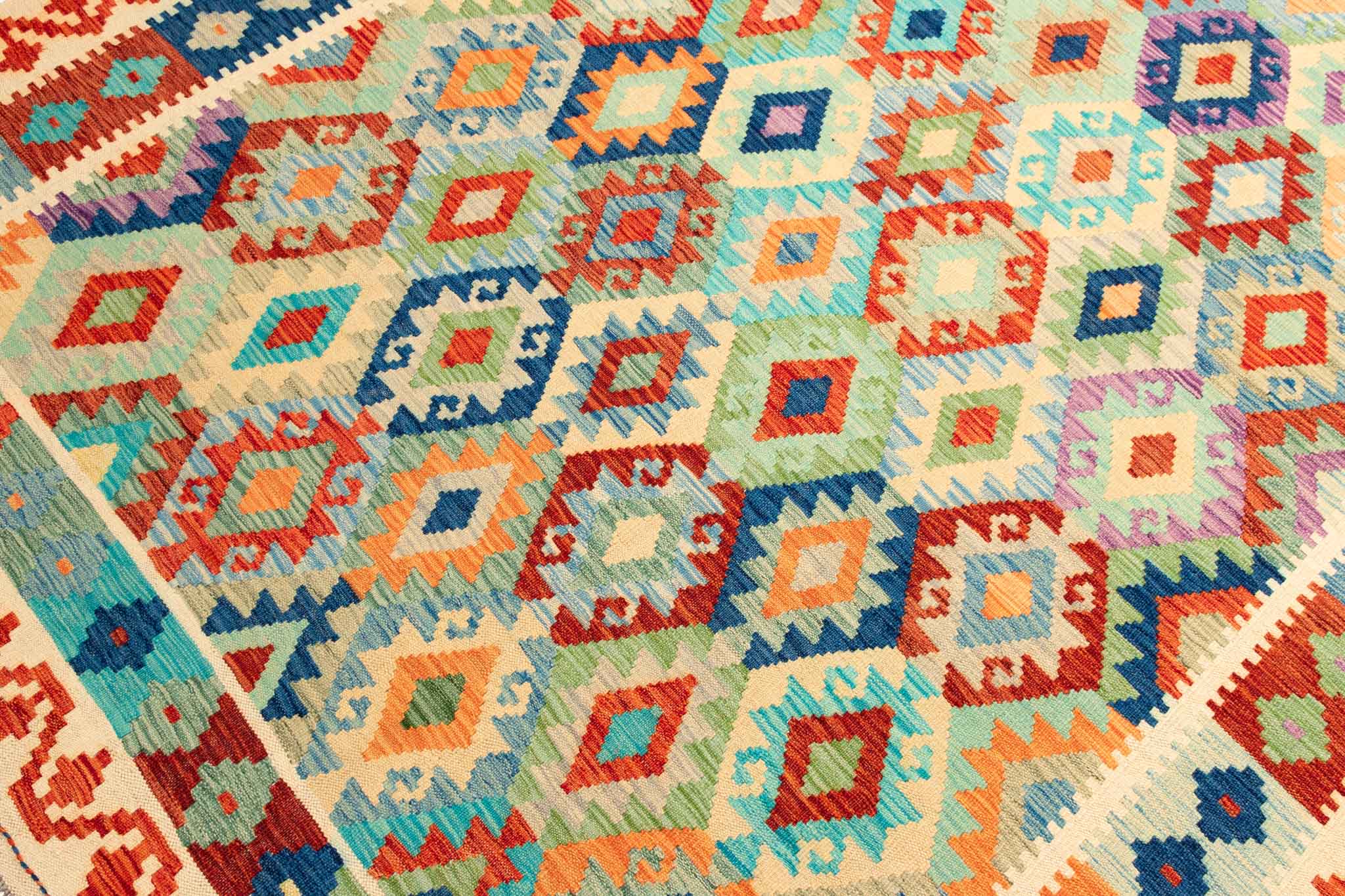 Afghanischer Kelim – 298 × 202 cm – handgewebt aus Schurwolle
