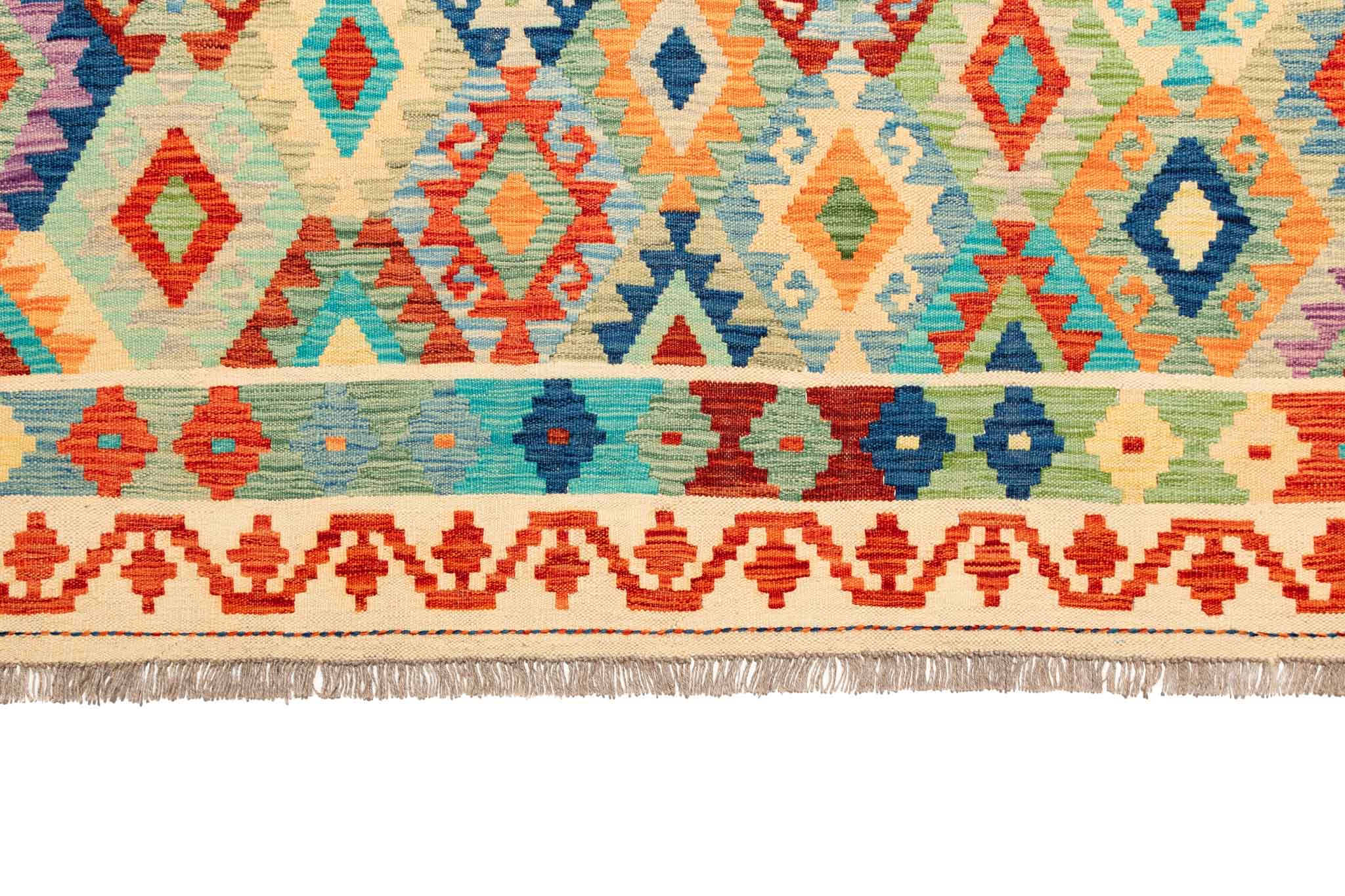 Afghanischer Kelim – 298 × 202 cm – handgewebt aus Schurwolle