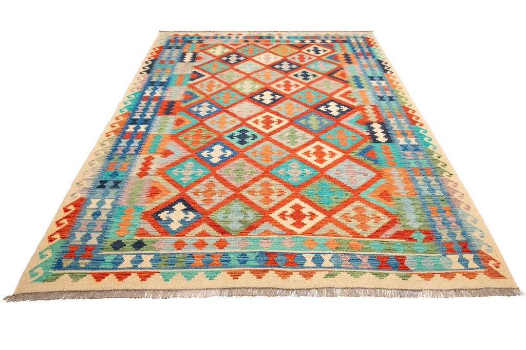 Afghanischer Kelim – 296 × 200 cm – handgewebt aus Schurwolle