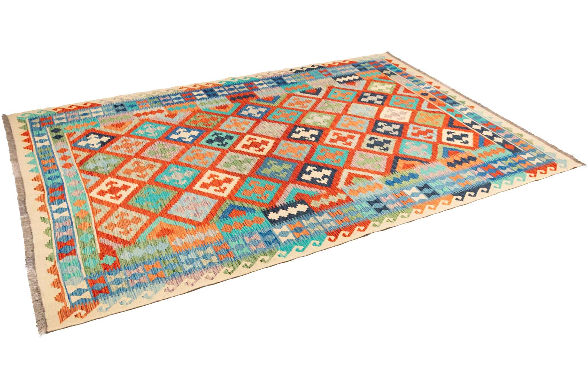 Afghanischer Kelim – 296 × 200 cm – handgewebt aus Schurwolle