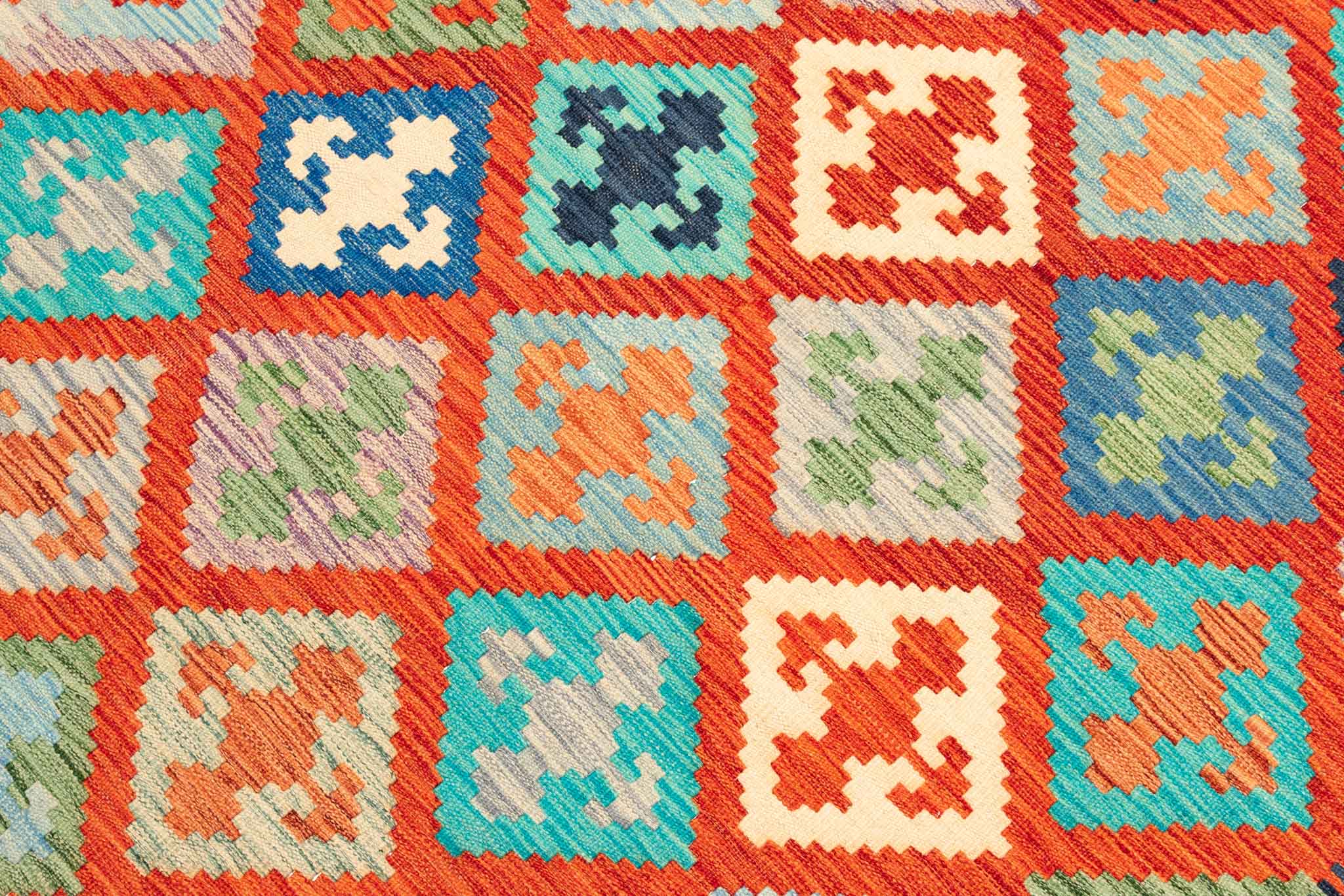 Afghanischer Kelim – 296 × 200 cm – handgewebt aus Schurwolle