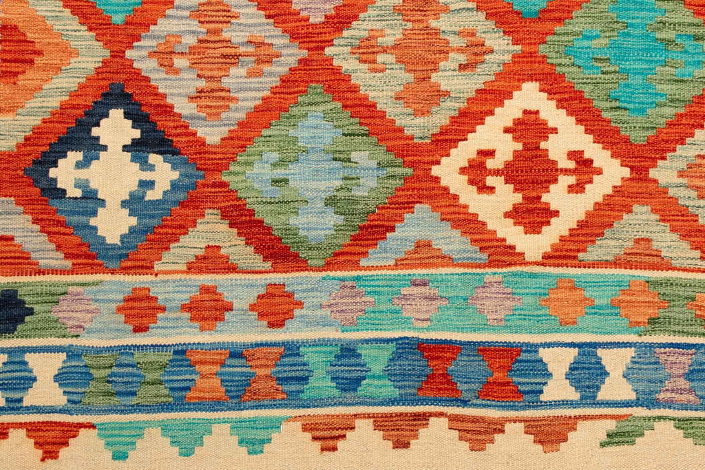 Afghanischer Kelim – 296 × 200 cm – handgewebt aus Schurwolle