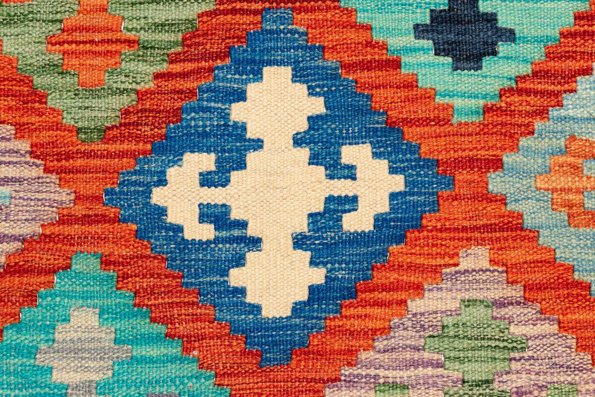 Afghanischer Kelim – 296 × 200 cm – handgewebt aus Schurwolle