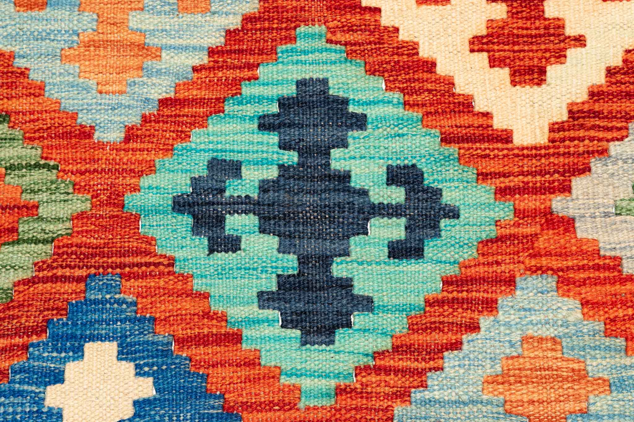 Afghanischer Kelim – 296 × 200 cm – handgewebt aus Schurwolle